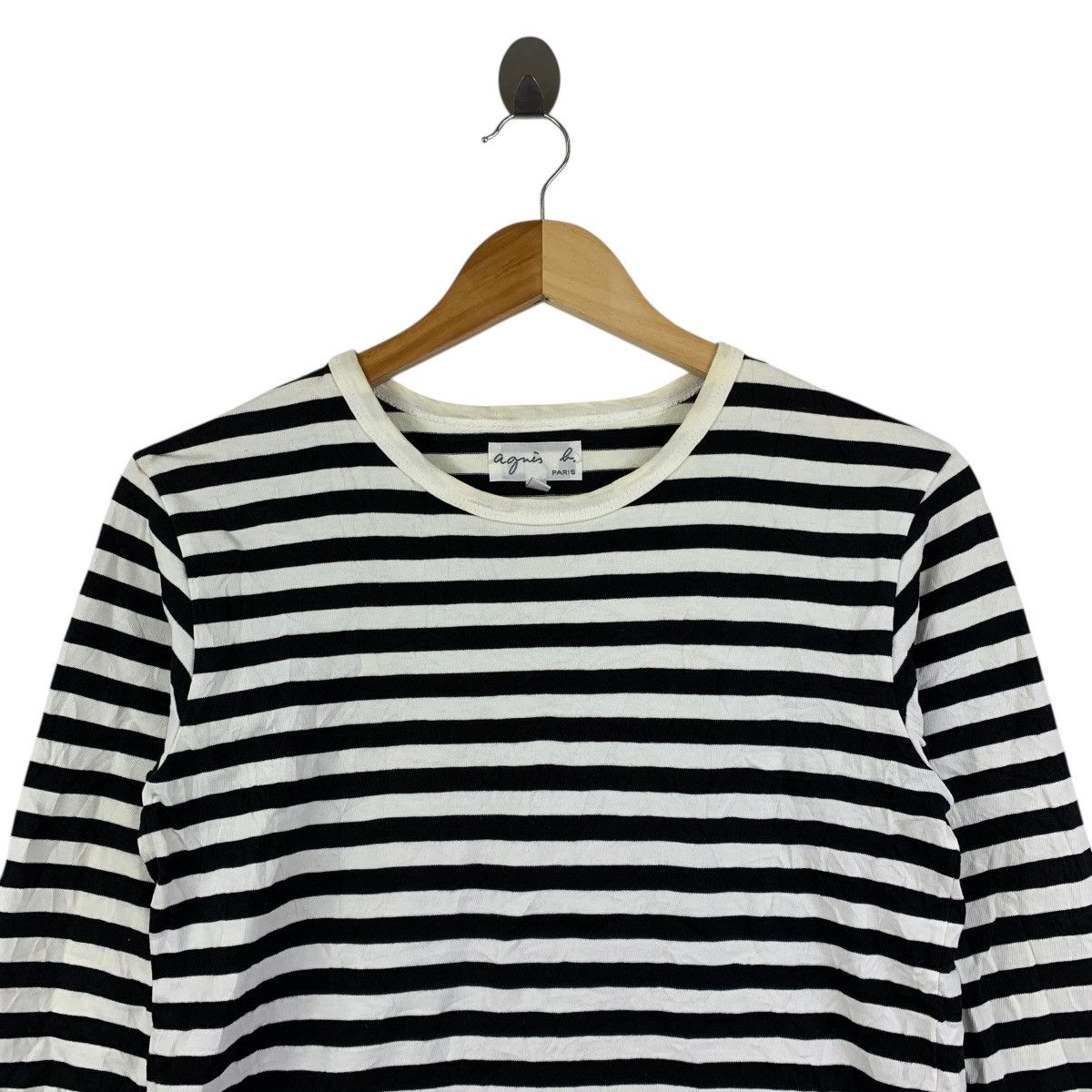 agnes b. AGNES B PARIS Breton Stripe Long Sleeve Shirt Black White Size US XS / EU 42 / 0 - 2 Thumbnail