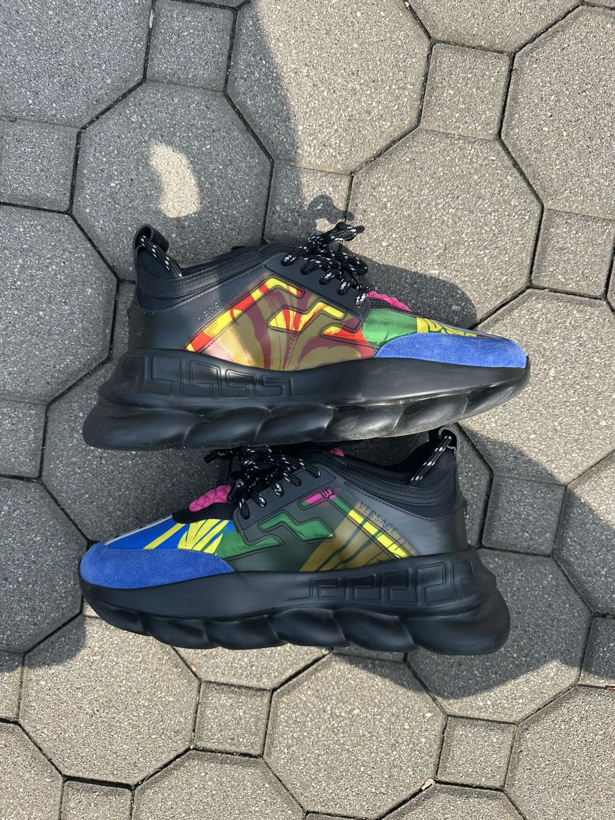 Versace Versace multi colored chain reaction sneakers Grailed