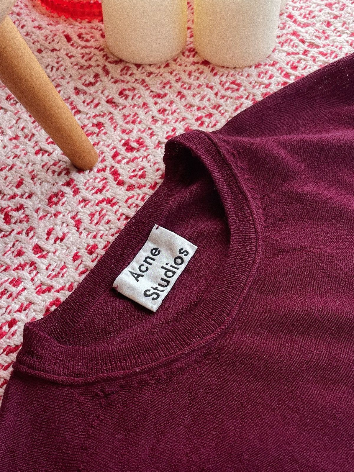Acne Studios Acne Studios “Kurt” Burgundy Merino Sweater Size XS / US 0-2 / IT 36-38 - 5 Thumbnail