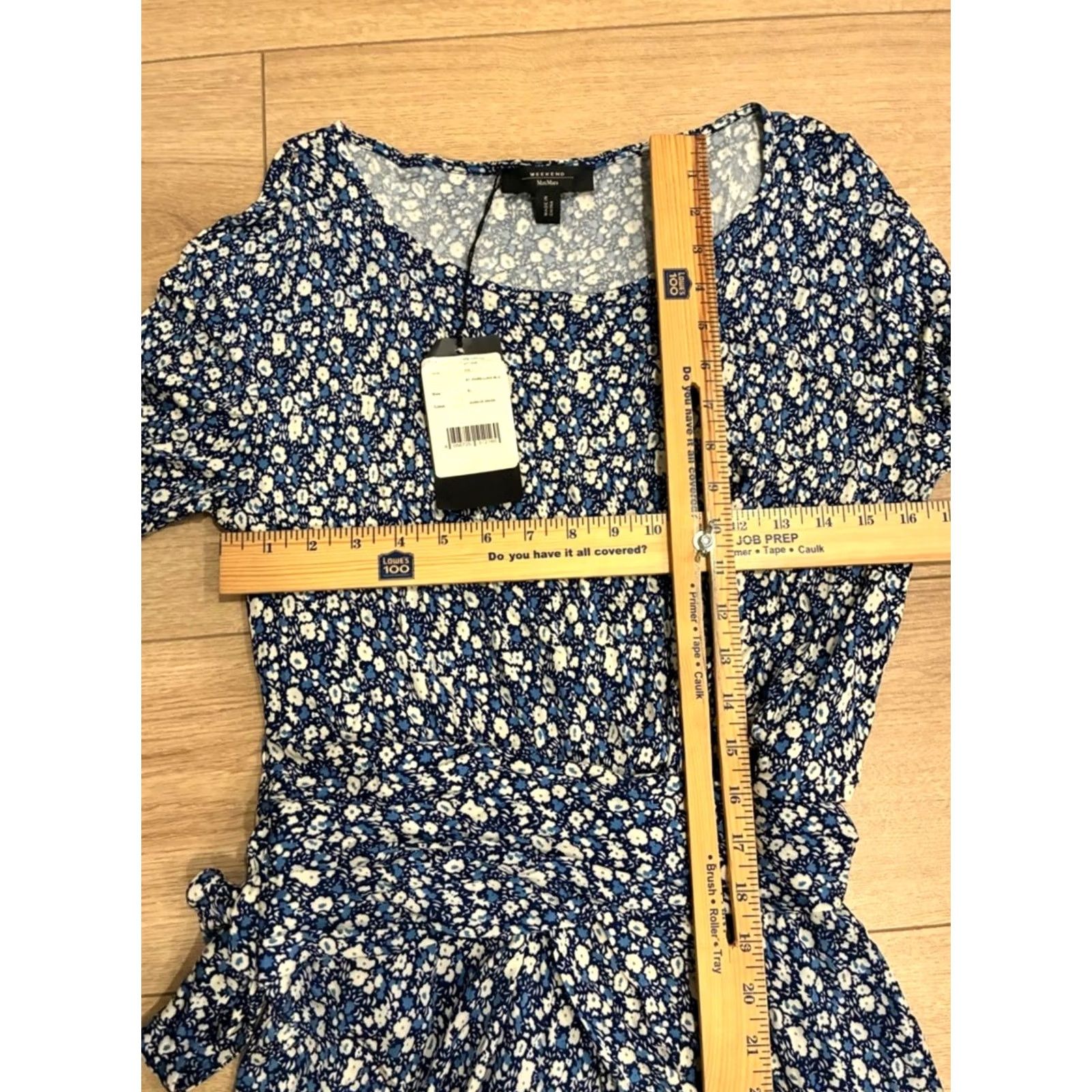 Max Mara Weekend Max Mara Acume Dress Floral Faux Wrap Midi A-Line XL Women’s Blue NWT Size XL / US 12-14 / IT 48-50 - 6 Thumbnail