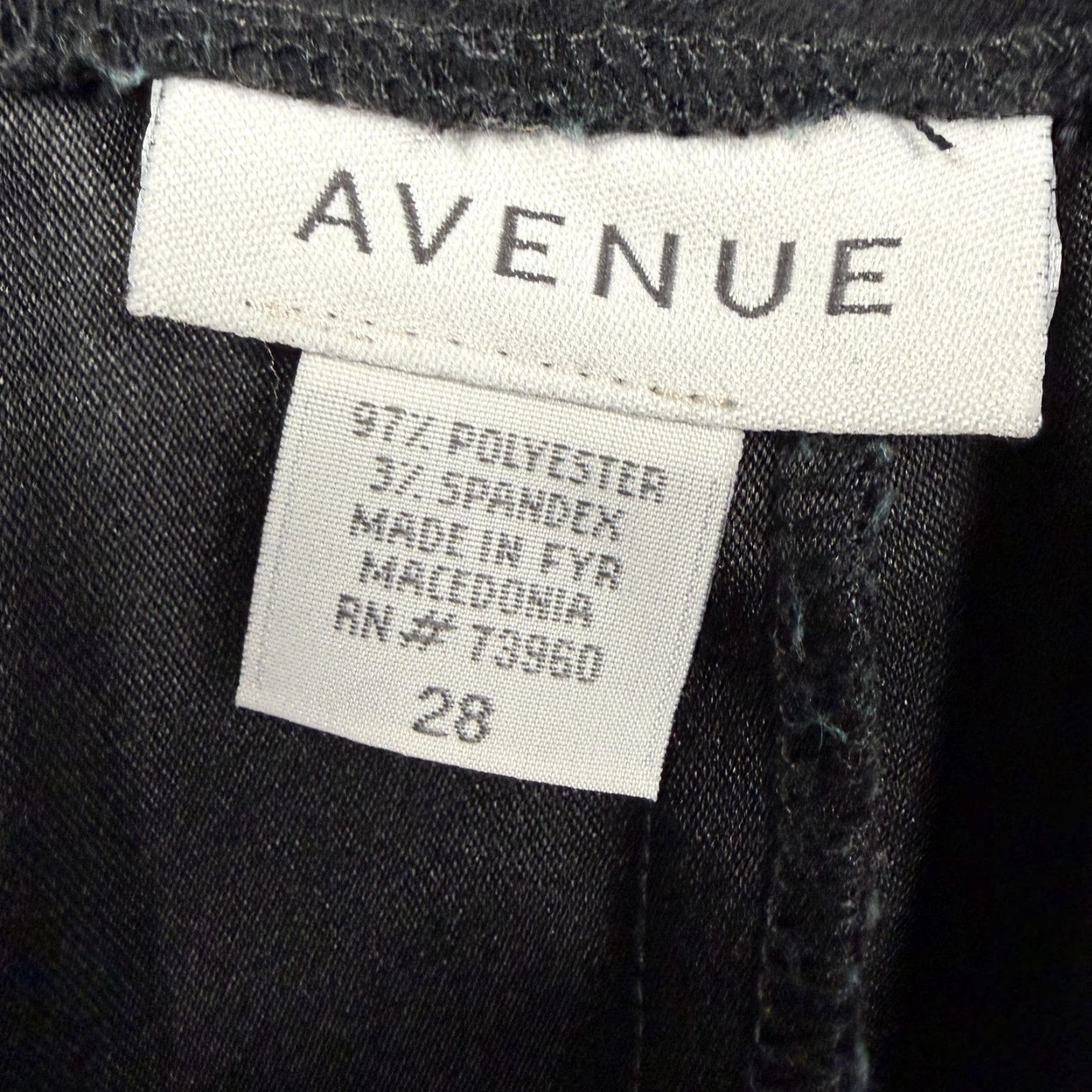 Avenue Avenue Womens Plus Dress Pants 28 Black Stretch Pull On Wide Elastic Waist Inseam 28 Short? (No, keep length) Size 28" / US 6 / IT 42 - 6 Thumbnail
