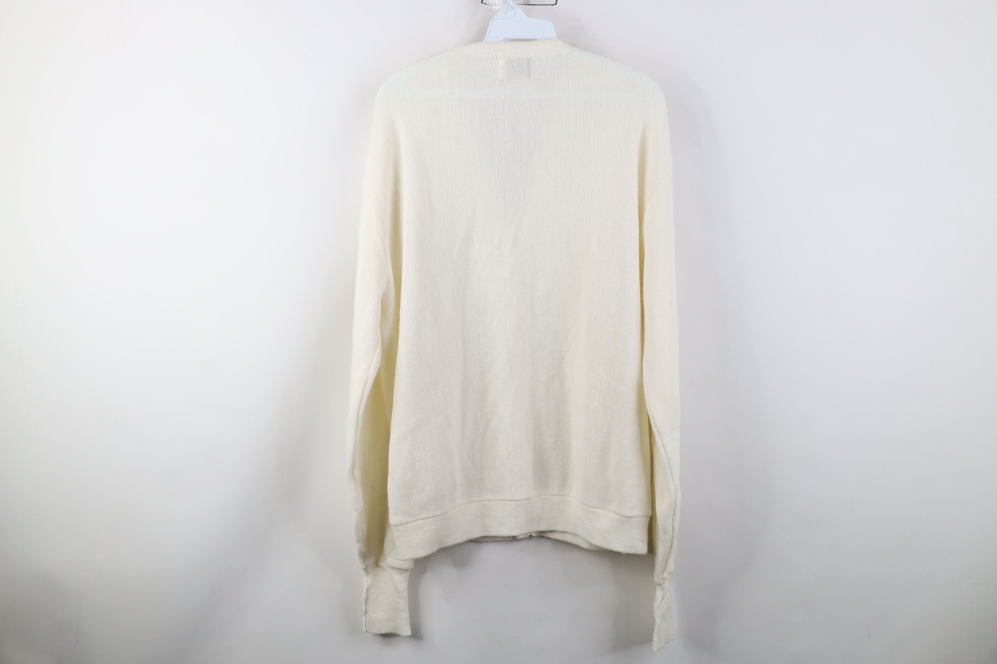 Vintage Vintage 70s Streetwear Knit Cardigan Sweater White USA Size US XL / EU 56 / 4 - 9 Thumbnail