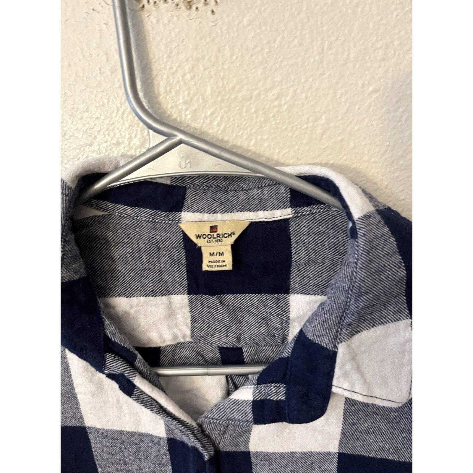 Vintage Woolrich Women's Medium Flannel Shirt 100% Cotton Plaid Navy Blue Long Sleeve Casual Size M / US 6-8 / IT 42-44 - 2 Thumbnail