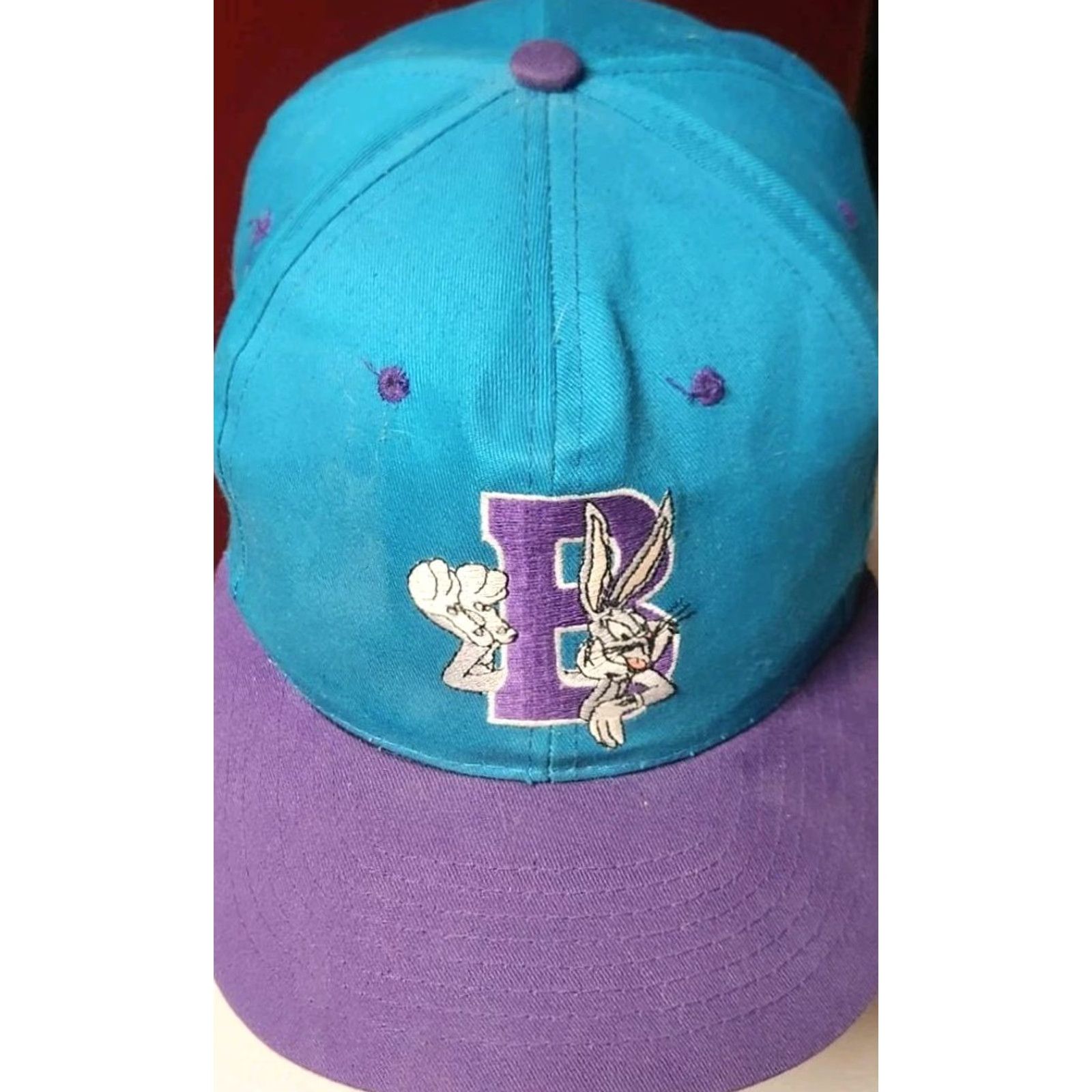 Vintage VINTAGE Looney Tunes Bugs Bunny Hat Snapback Embroidered Adult One Size Blue 1993 Retro 90s Cartoon Classic Preppy Geek Students Mens Women Size ONE SIZE - 3 Thumbnail