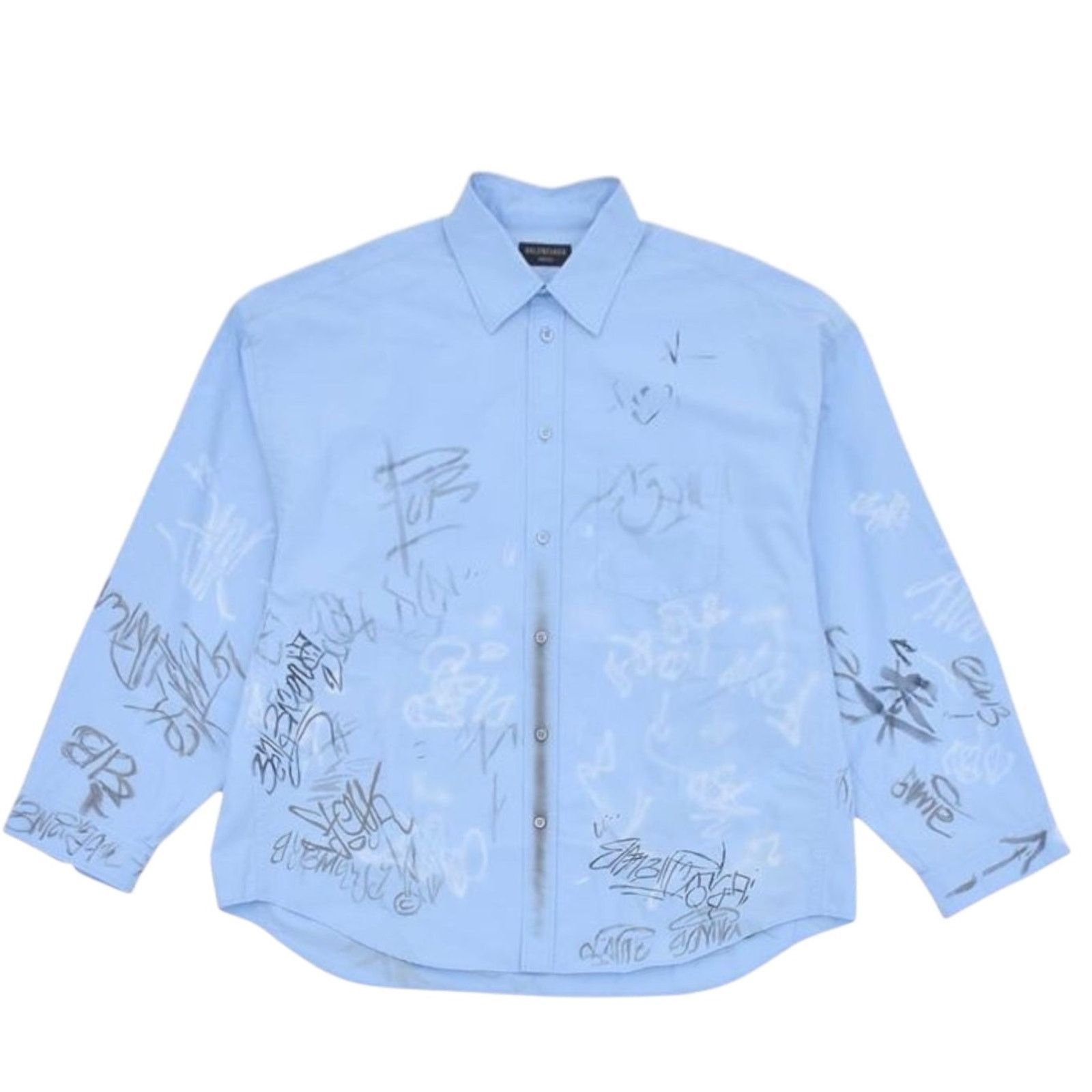 Balenciaga Balenciaga SS23 Mudshow Grafitti Dress Shirt Size US XL / EU 56 / 4 - 1 Thumbnail