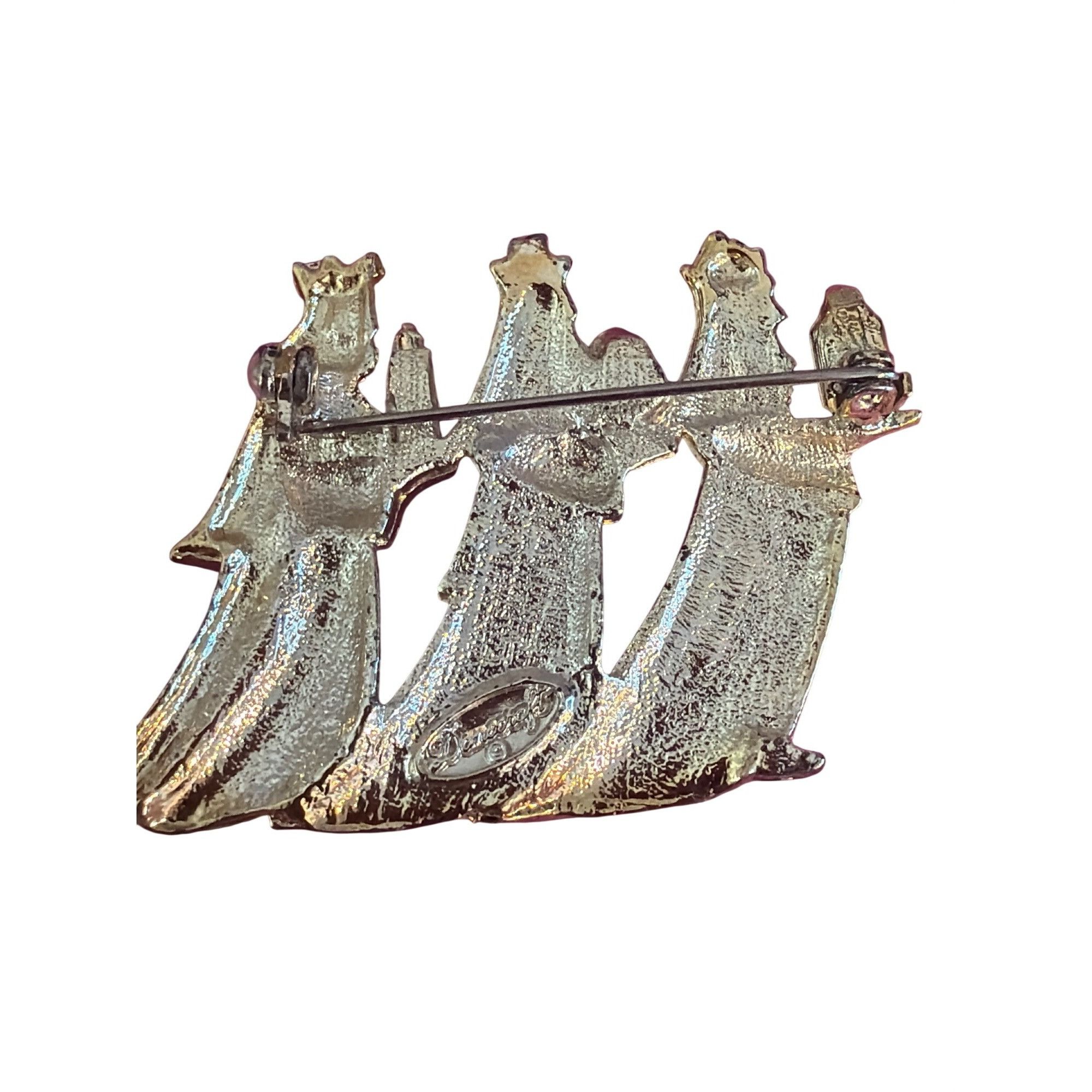 Other Vtg Three Wise Men Gold Tone Brooch Pin Danecraft Clear Rhin Size ONE SIZE - 4 Thumbnail
