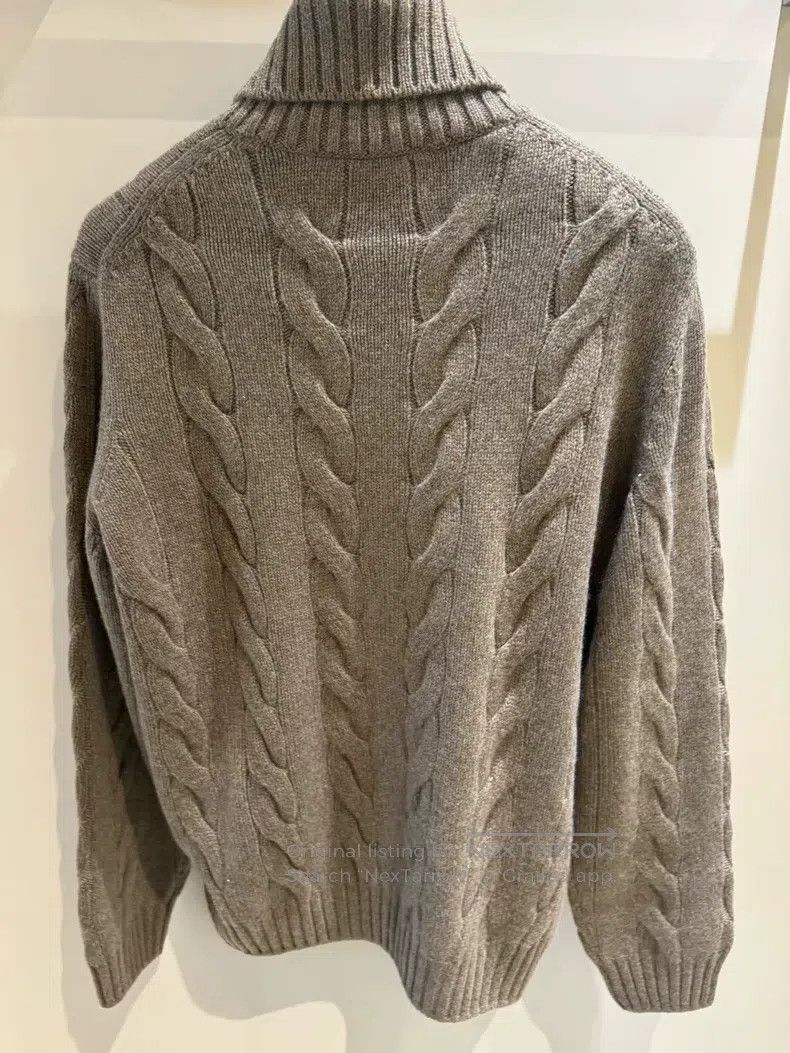 Loro Piana Loro Piana Men's high neck knitted thick cable cashmere sw Size US L / EU 52-54 / 3 - 6 Thumbnail