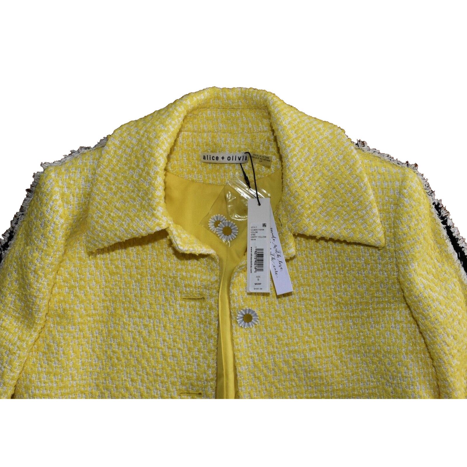 Alice + Olivia NWT ALICE + OLIVIA Yellow Tweed Daisy Blazer Dress 2 Pc Set Size S / US 4 / IT 40 - 10 Thumbnail