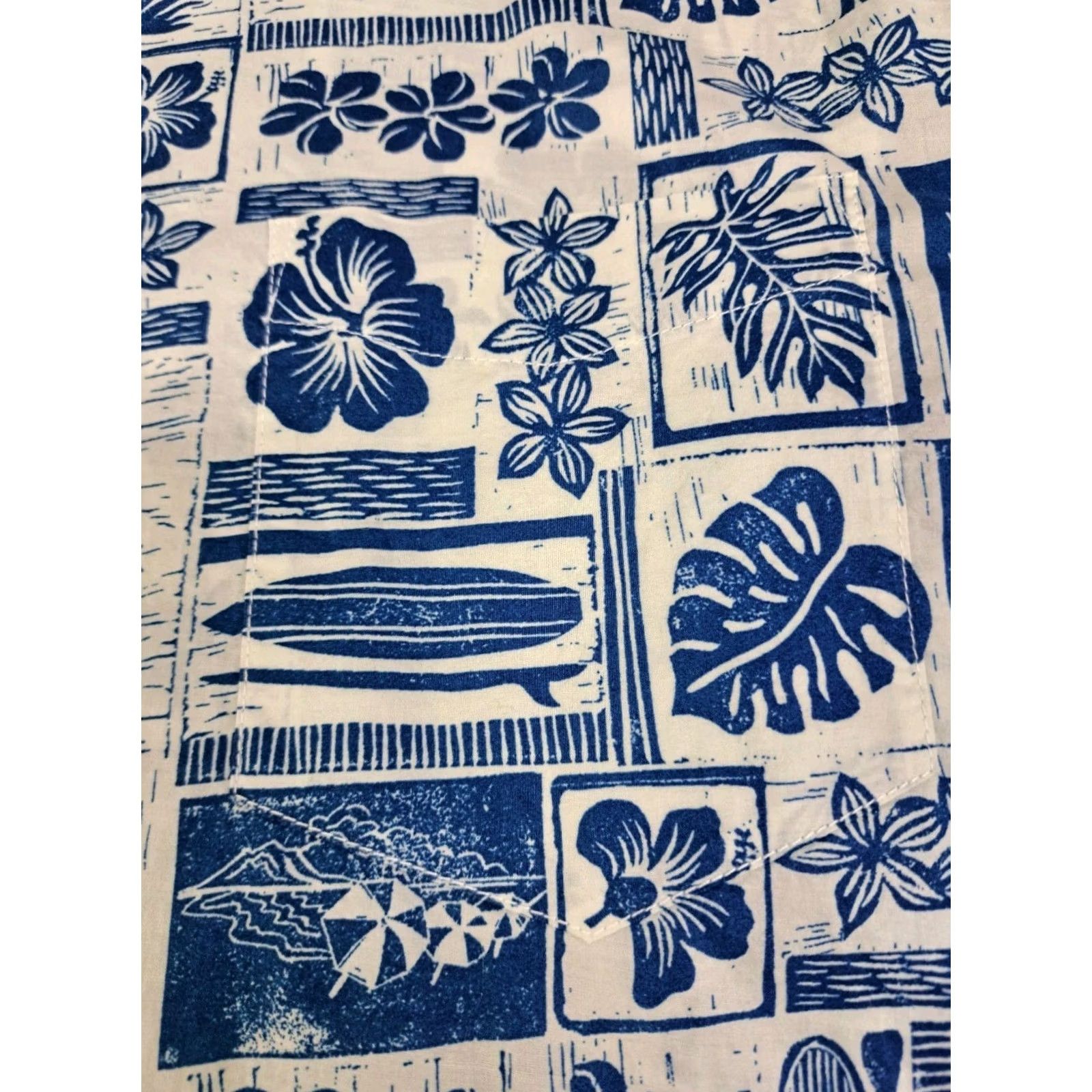 Tommy Bahama Tommy Bahama Hawaiian Shirt Mens L Blue/White Short Sleeve Button Up #7266 Size US L / EU 52-54 / 3 - 6 Thumbnail