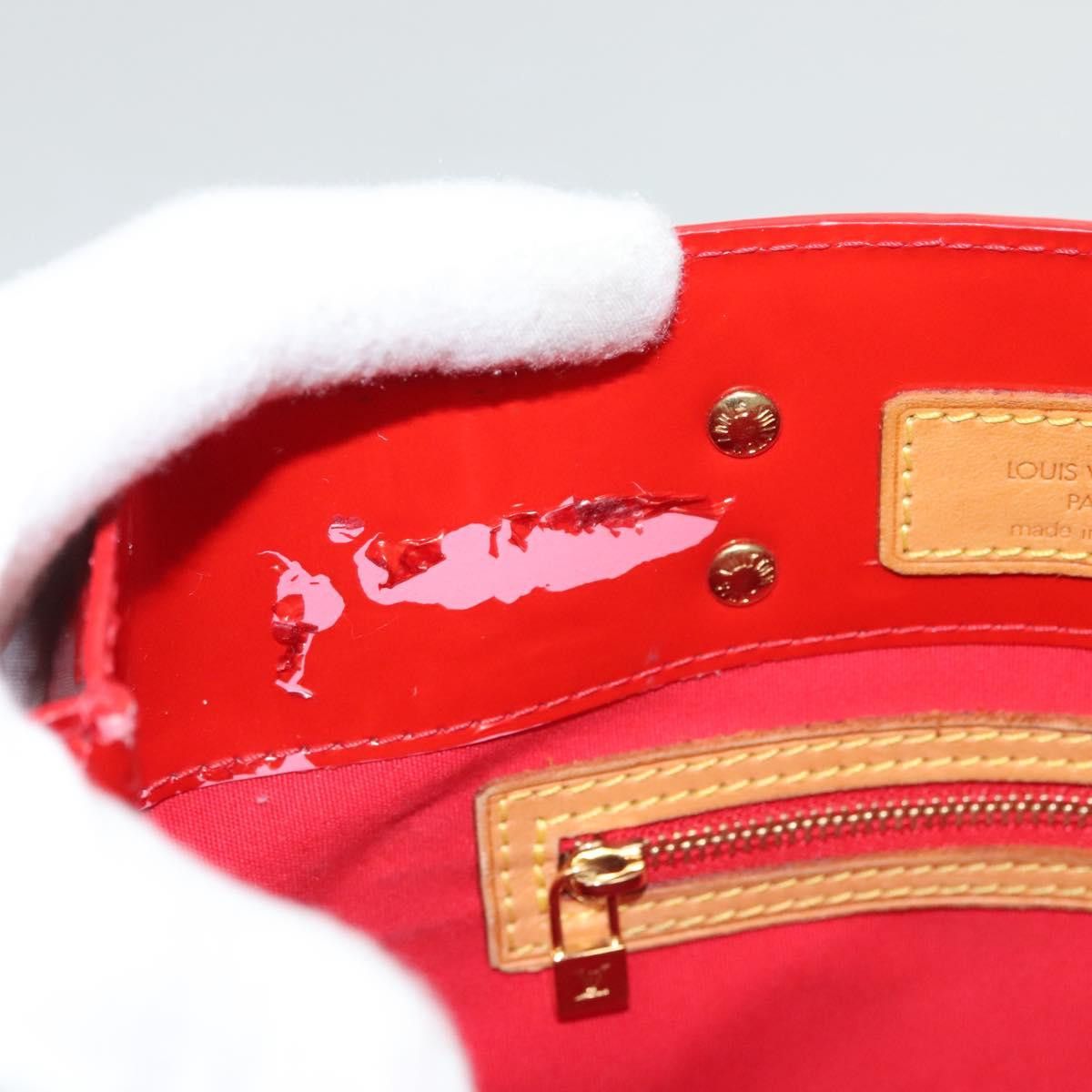 Louis Vuitton LOUIS VUITTON Monogram Vernis Reade PM Hand Bag Red Rouge Size ONE SIZE - 10 Thumbnail