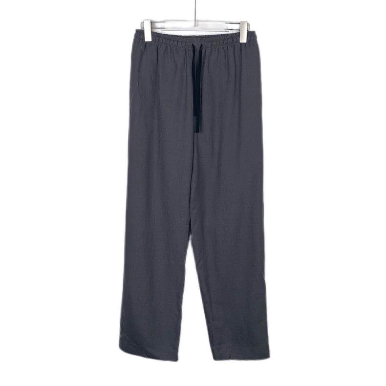 Gucci Logo letter patch gray linen elastic waist straight t