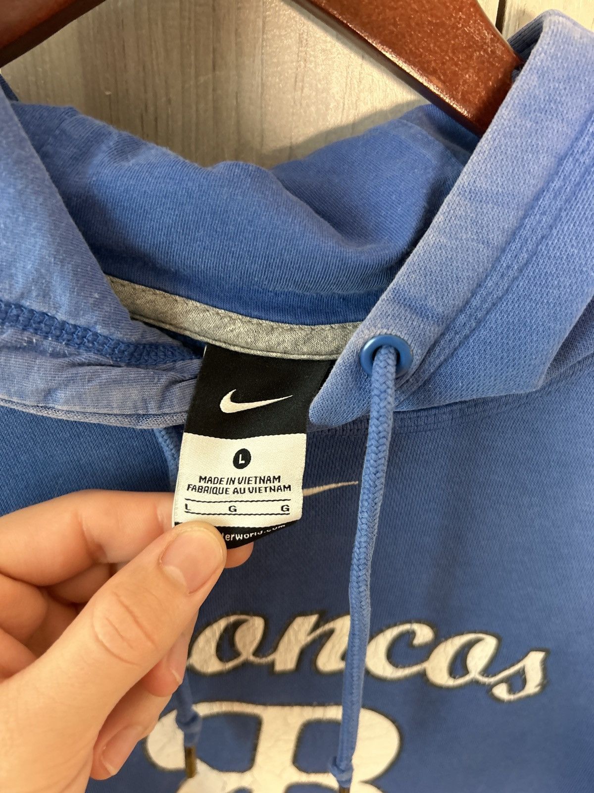 Nike × Vintage Nike Vintage Blue Hoodie Size US L / EU 52-54 / 3 - 3 Thumbnail