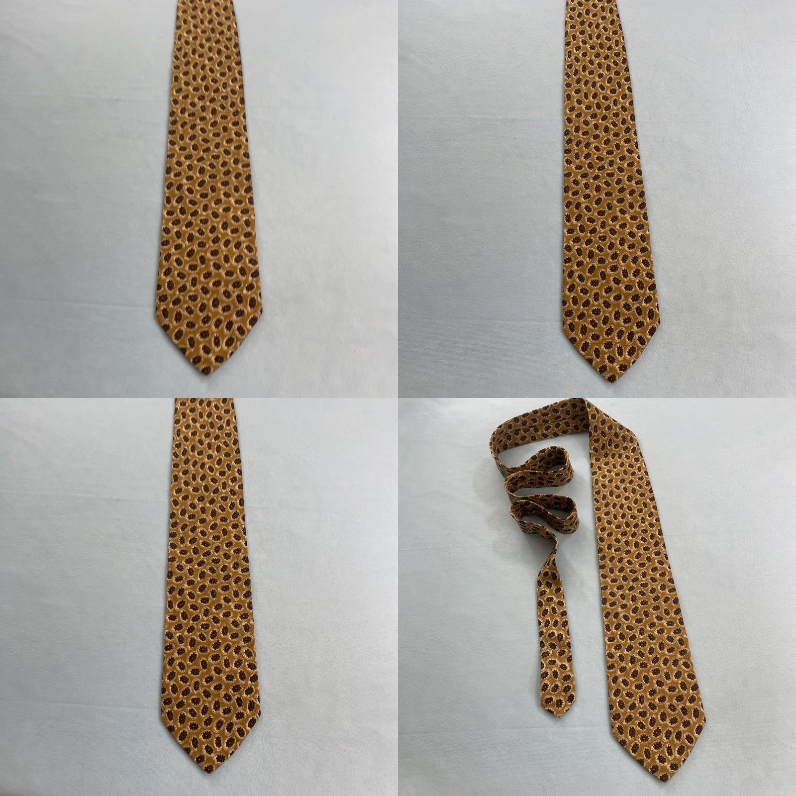 Robert Talbott VINTAGE Robert Tallbott Italy Silk Tie vtg 90s USA Gears Micro Neat Dots Yellow 4x58 Capsule Wide Necktie Size ONE SIZE - 10 Thumbnail