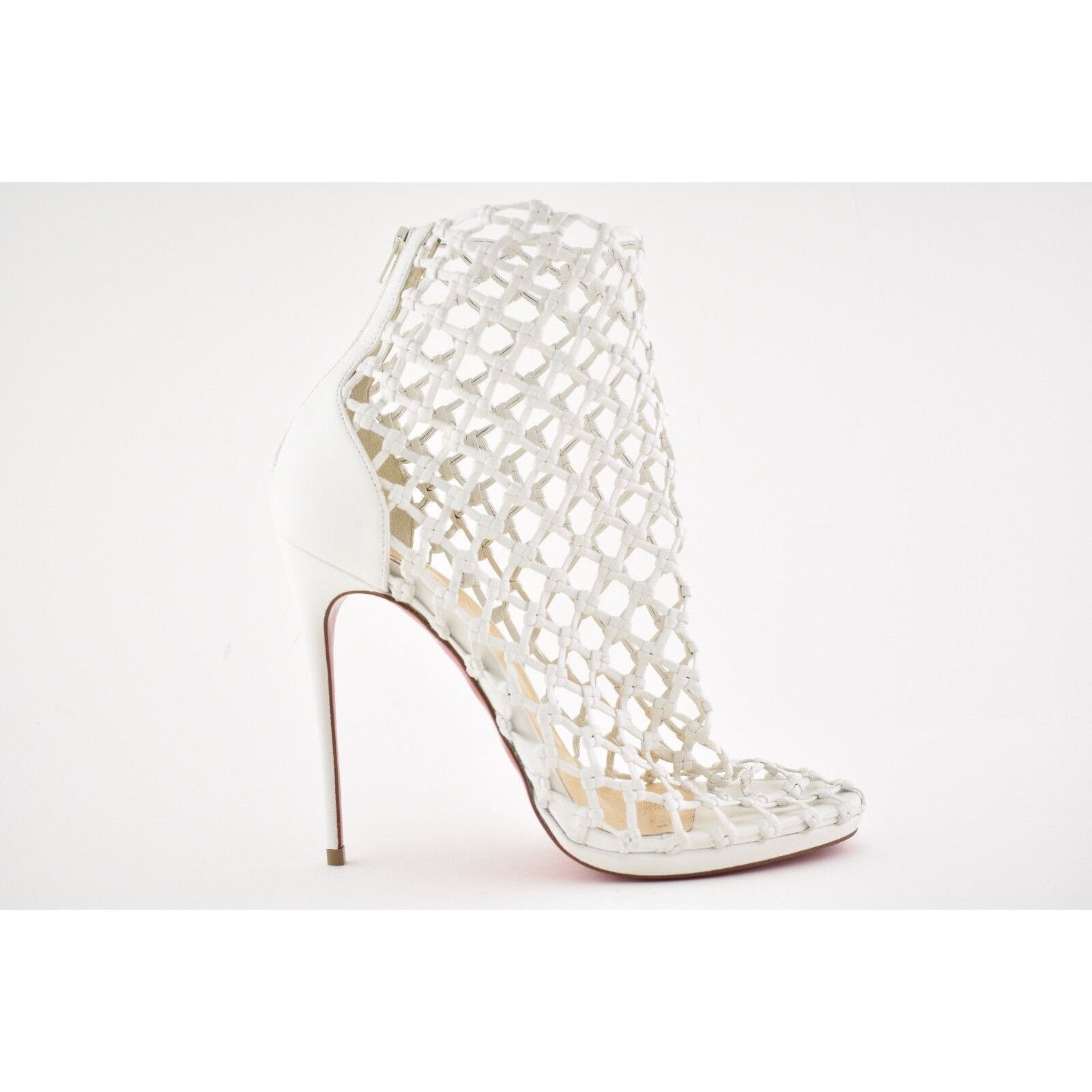 Christian Louboutin Christian Louboutin Porligat 120 White Latte Caged Boot Size US 7.5 / IT 37.5 - 2 Thumbnail
