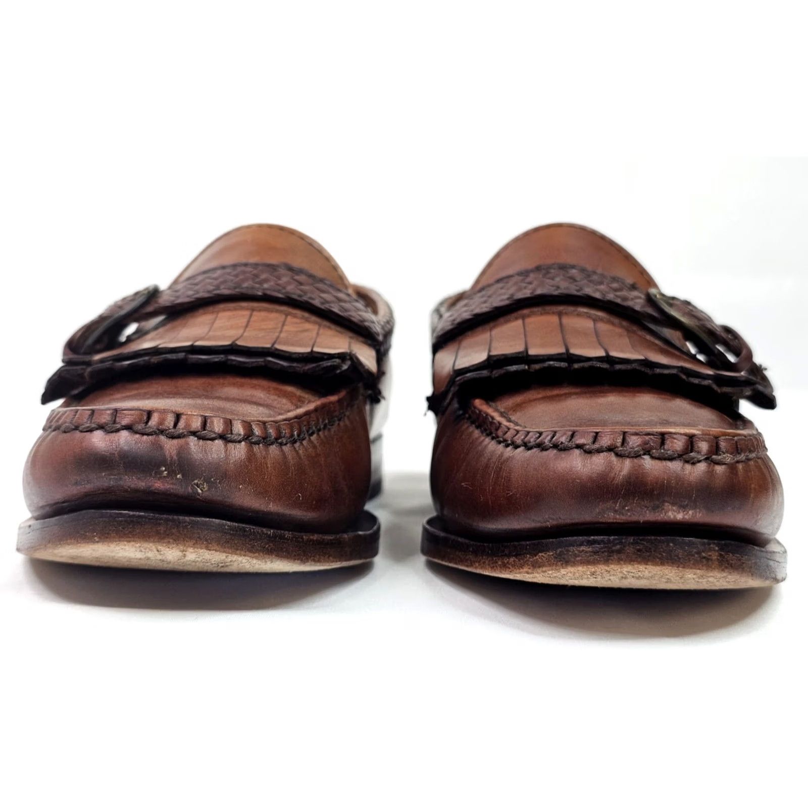 Allen Edmonds Allen Edmonds Monterey Woven Leather Loafer Men 9D Brown Buckle Kiltie Dress Oxford Shoes Size US 9 / EU 42 - 3 Thumbnail