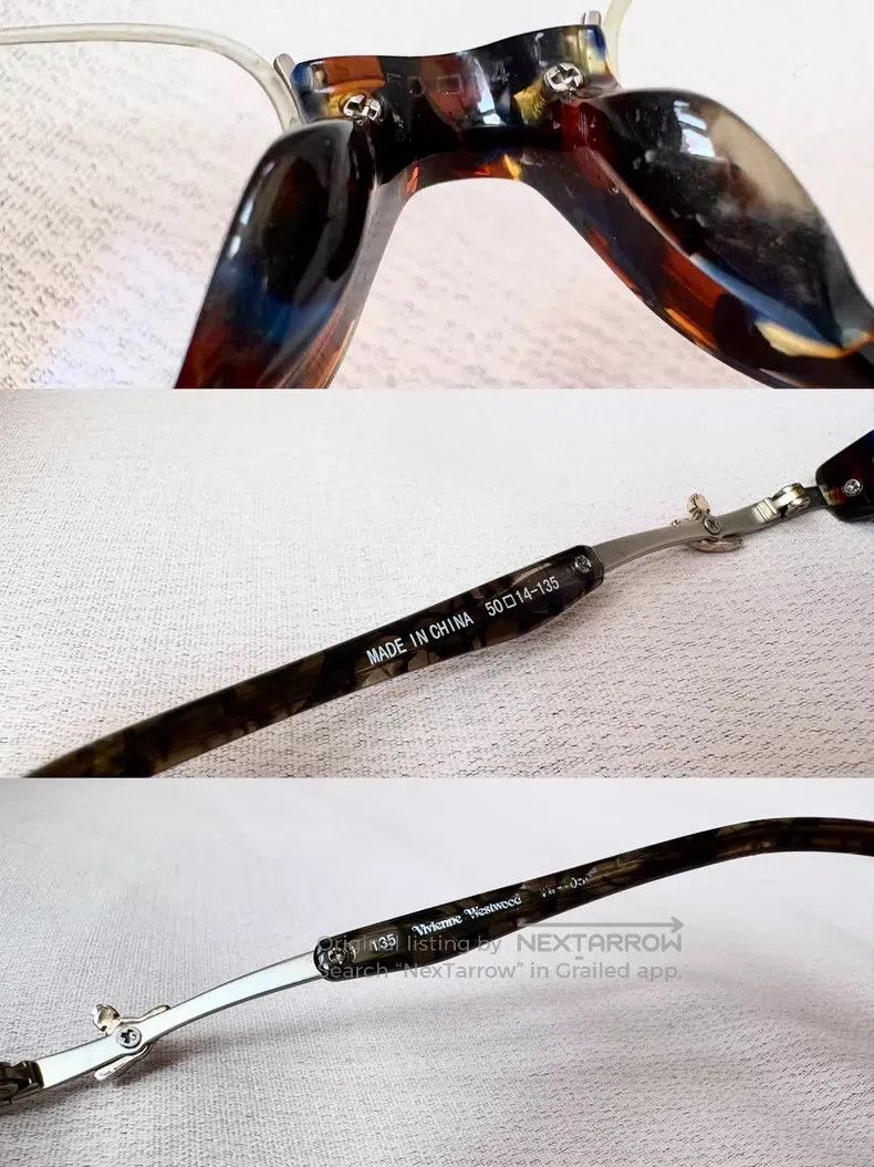 Vivienne Westwood Vivienne Westwood Blue tortoise shell Saturn half-frame gl Size ONE SIZE - 4 Thumbnail