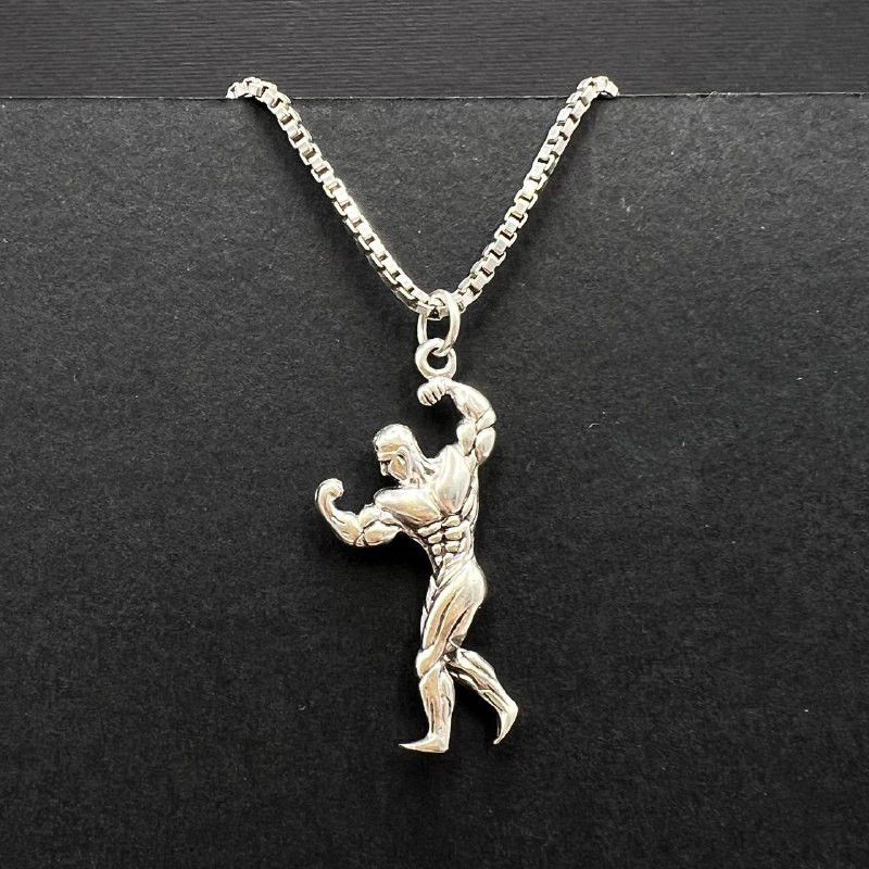 Sterling Silver Vintage Sterling Silver 925 Pendant Gym Fitness Signed 4.3g Size ONE SIZE - 8 Thumbnail