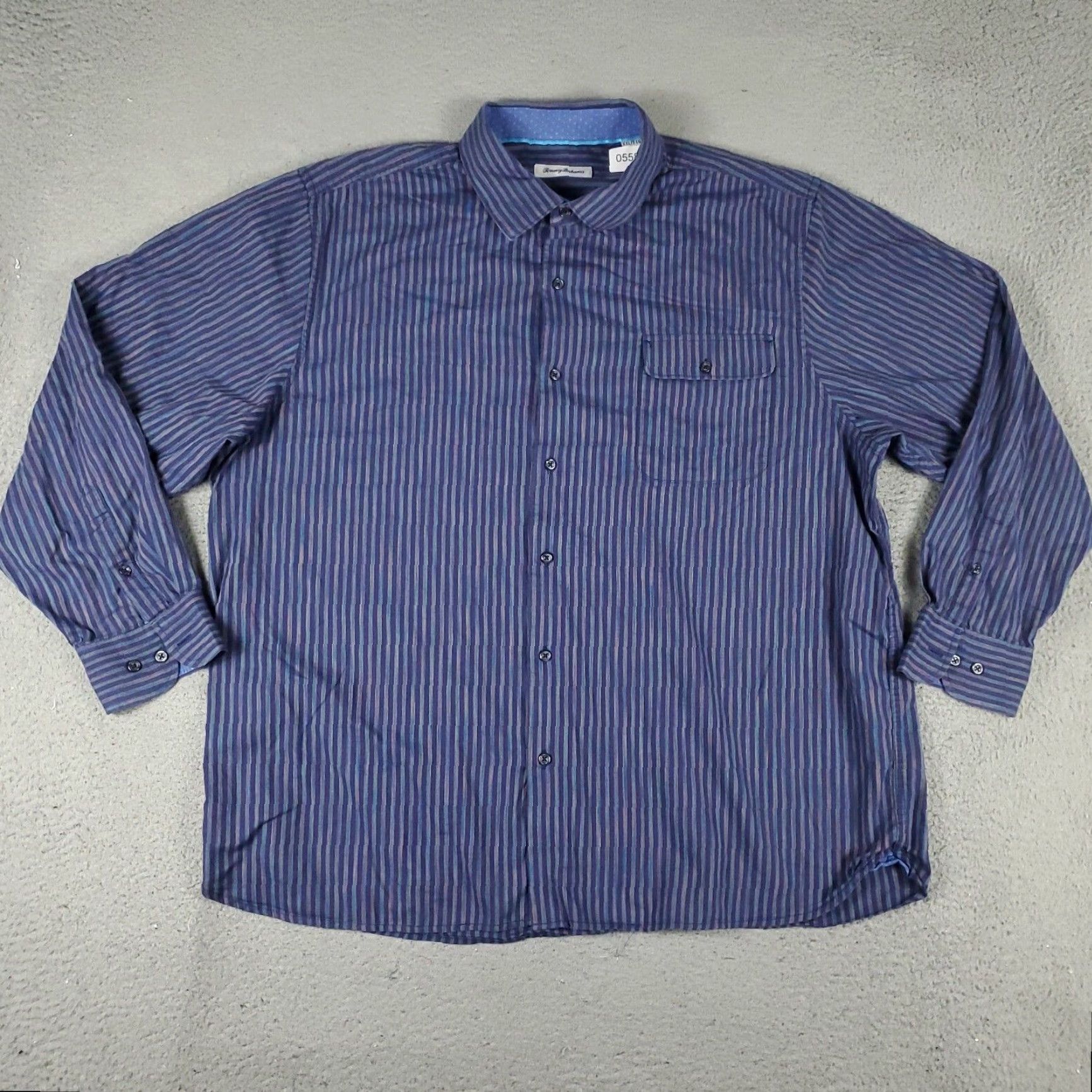 Tommy Bahama Tommy Bahama Shirt Mens 2XL Purple Striped Cotton Button Up Long Sleeve Size US XXL / EU 58 / 5 - 2 Thumbnail