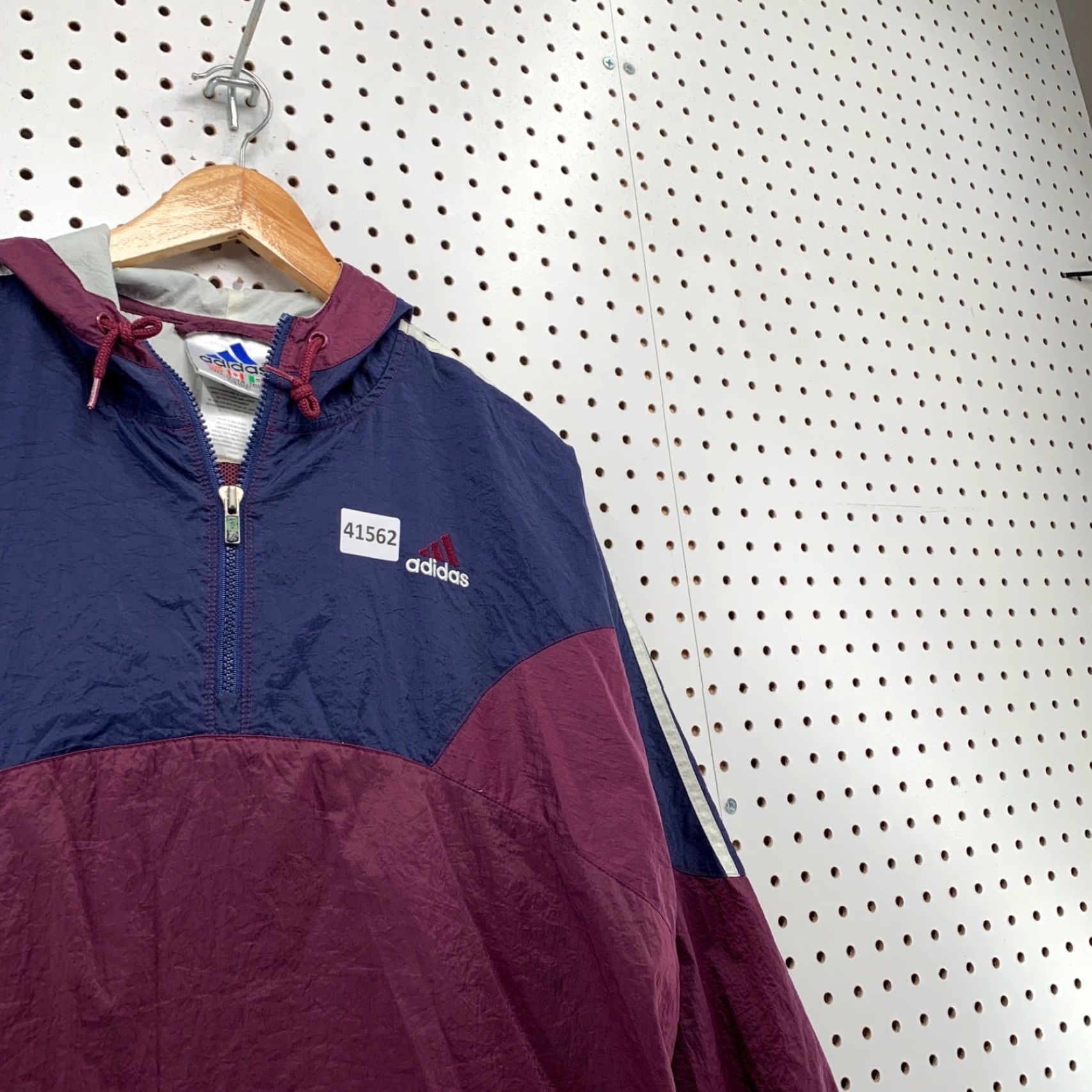 Adidas VINTAGE Adidas Windbreaker Jacket Mens Large Blue Purple Hood 90s Windbreaker Jacket Adidas Originals 90s Mens Large Blue Hooded Purple Windbreaker Size US L / EU 52-54 / 3 - 7 Thumbnail