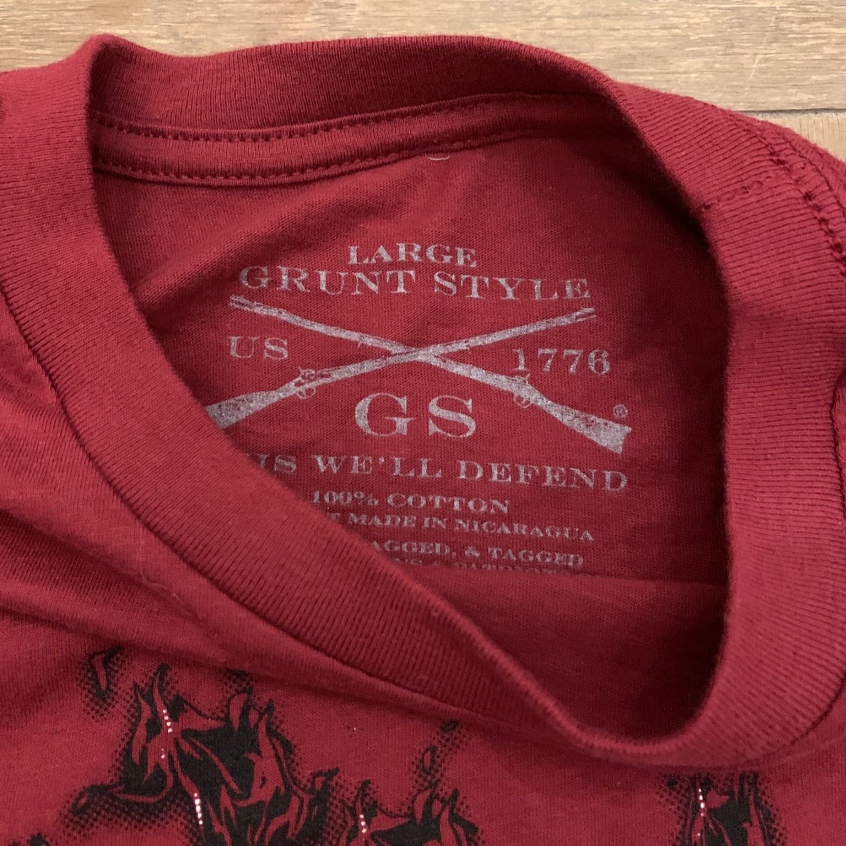 Vintage VINTAGE Grunt Style Grilling x Veteran Graphic T-Shirt Mens Large Red Military Patriotic Size US L / EU 52-54 / 3 - 4 Thumbnail