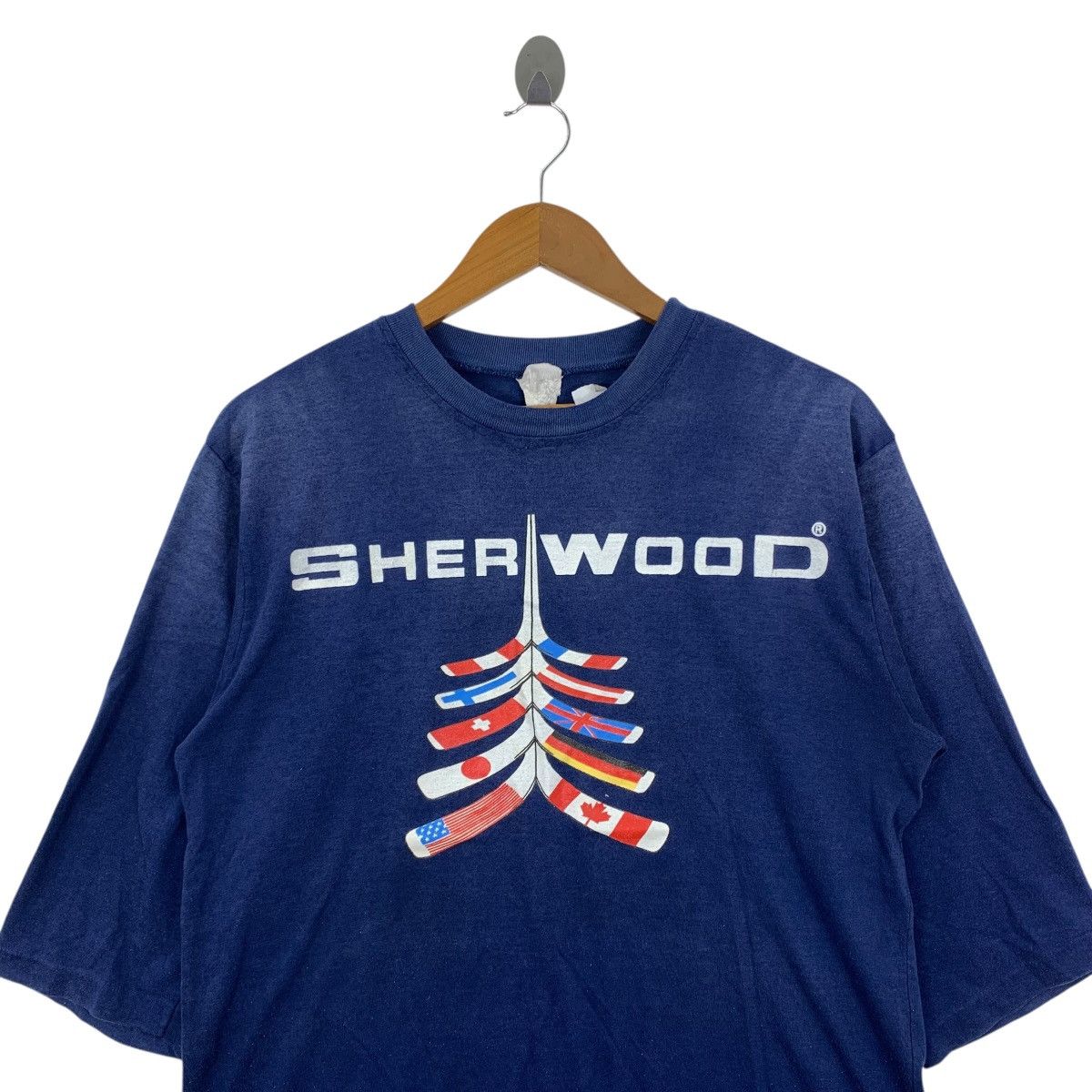 Vintage Vintage SHERWOOD Countries Three Quarter 3Q Sleeve Tshirt Size US M / EU 48-50 / 2 - 2 Thumbnail