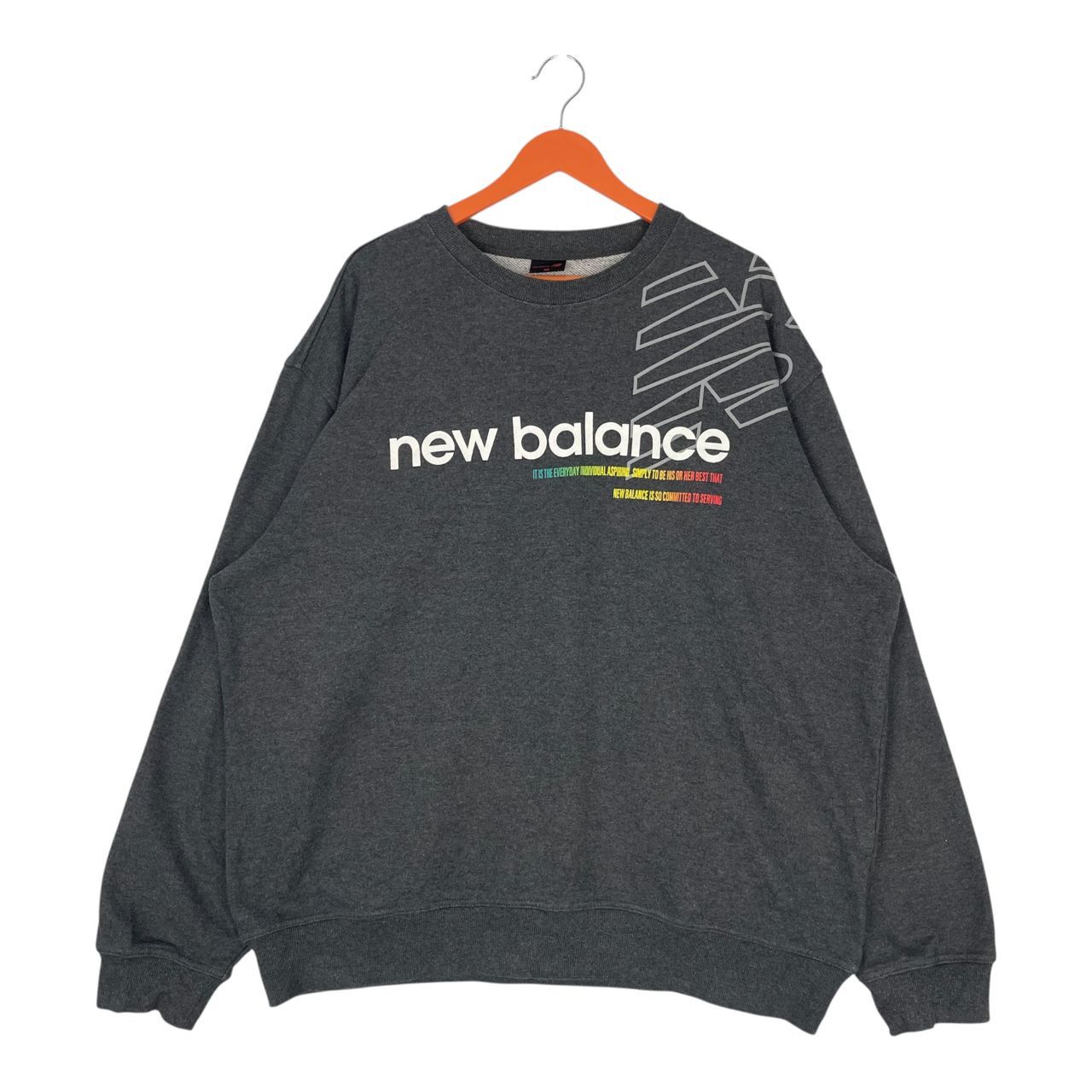 New Balance Vintage New Balance Big Logo Printed Pullover Sweatshirt Size US XXL / EU 58 / 5 - 1 Thumbnail