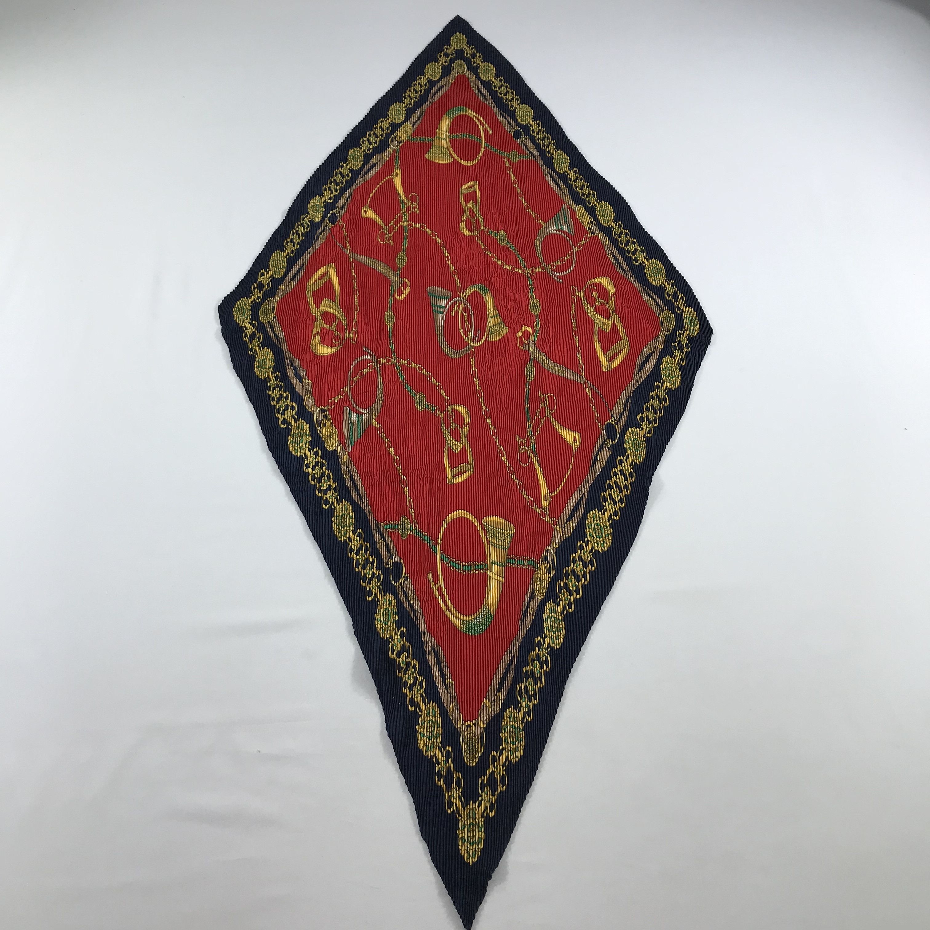 Vintage Luxury Design Pleated Scarf M185 Size ONE SIZE - 2 Thumbnail