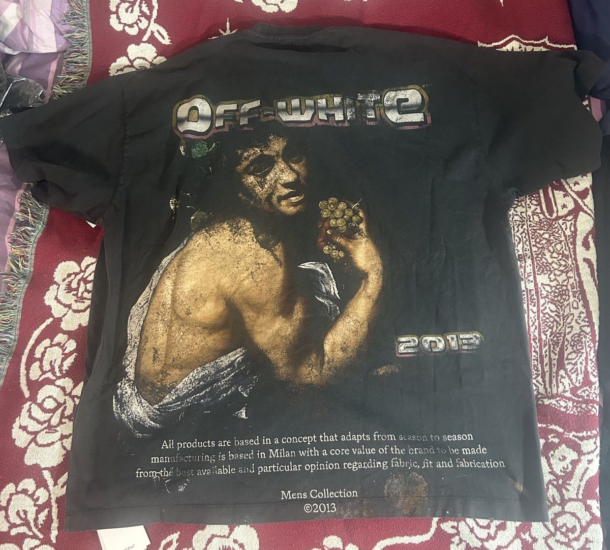 2013 OFF-WHITE Digit Bacchus Crew-Neck T-shirt Black vintage