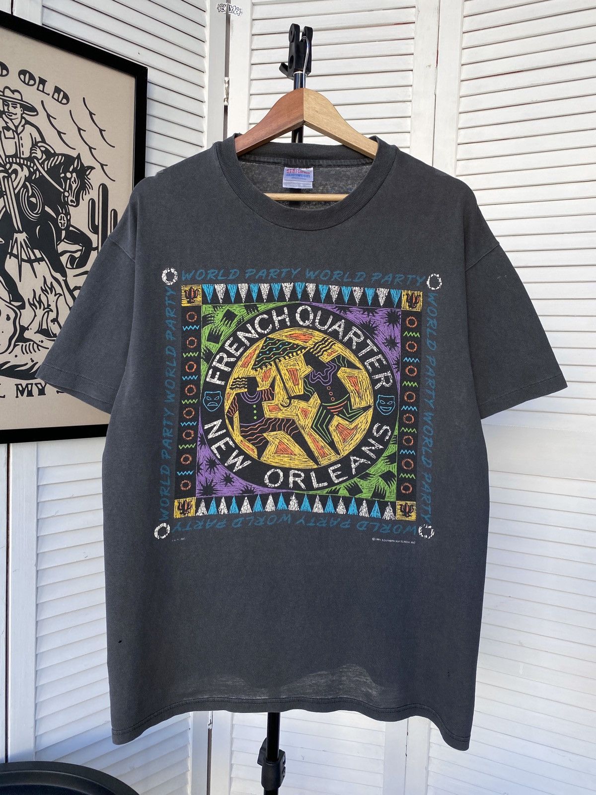 Band Tees × Vintage Vintage 1991s New Orleans French Quarter Art Tee Shirt Size US L / EU 52-54 / 3 - 1 Thumbnail