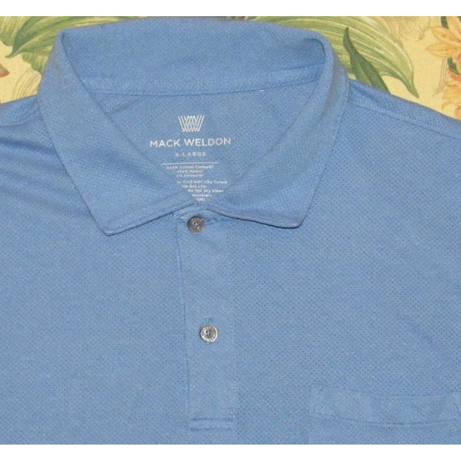 Vintage MACK WELDON Blue Short Sleeve Polo Shirt XL Mens Polo shirt Blue XL Size US XL / EU 56 / 4 - 2 Thumbnail