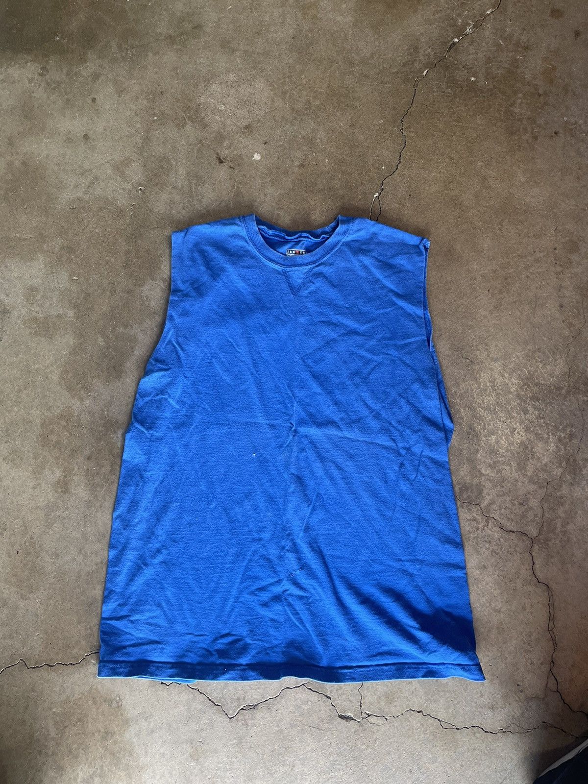 Vintage Jerzees Blue Sleveless Tank 海外 即決-