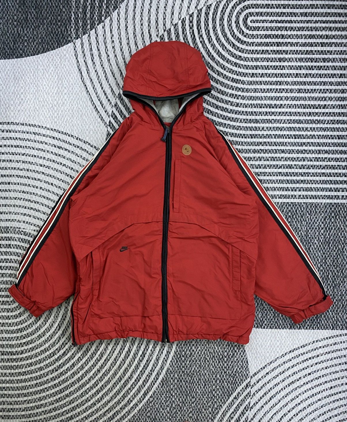 Nike Vintage Nike Spellout 3 Striped Zipper Jacket Size US XL / EU 56 / 4 - 1 Thumbnail