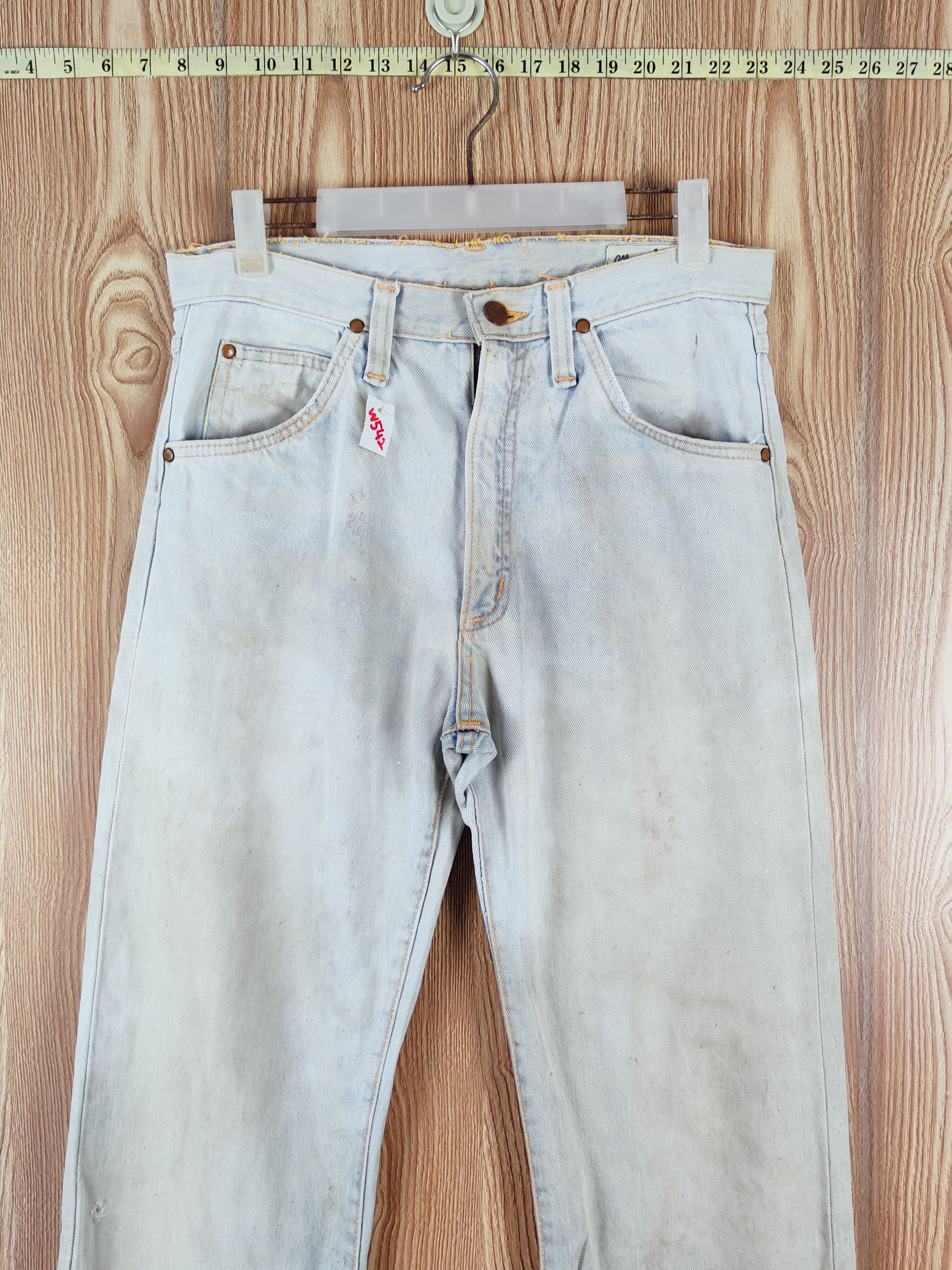 Japanese Brand Wrangler Blue Faded Distressed Ripped Jeans #W542 Size US 32 / EU 48 - 2 Thumbnail