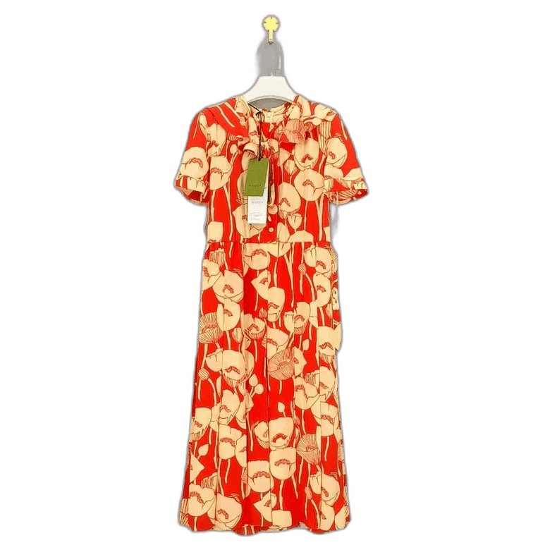 Gucci gucci silk printed long sleeve dress Size US M / EU 48-50 / 2 - 1 Thumbnail