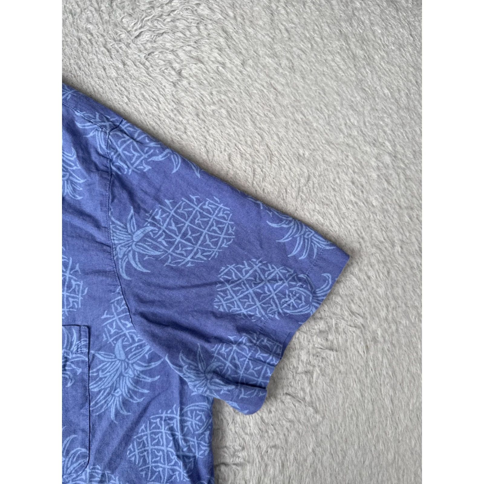 George George Shirt Adult XL Blue Pineapple Floral Button Hawaiian Rayon READ Size US XL / EU 56 / 4 - 2 Thumbnail