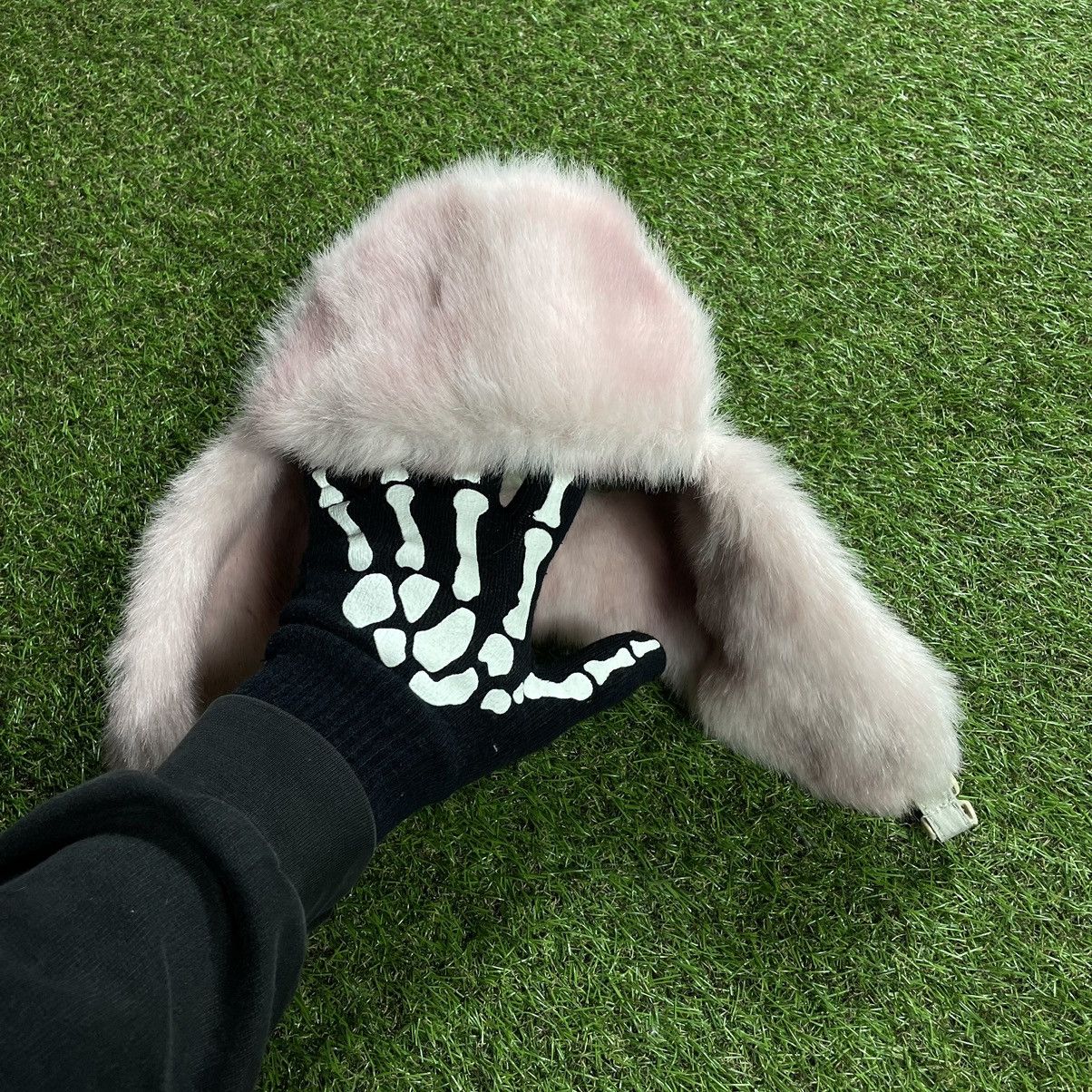 Vintage Vintage 90s Pink Mohair Fuzzy Knit Beanie Hat Goth Washed OS Size ONE SIZE - 2 Thumbnail