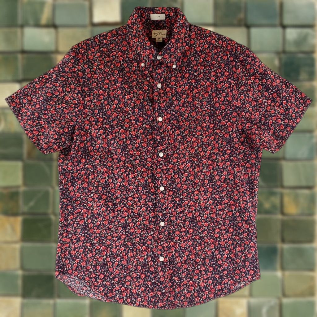 J.Crew J. Crew Shirt Short Sleeve 100% Linen Button Up Slim Flowers Pattern Mens M Multicolor Shirt Size US M / EU 48-50 / 2 - 1 Thumbnail