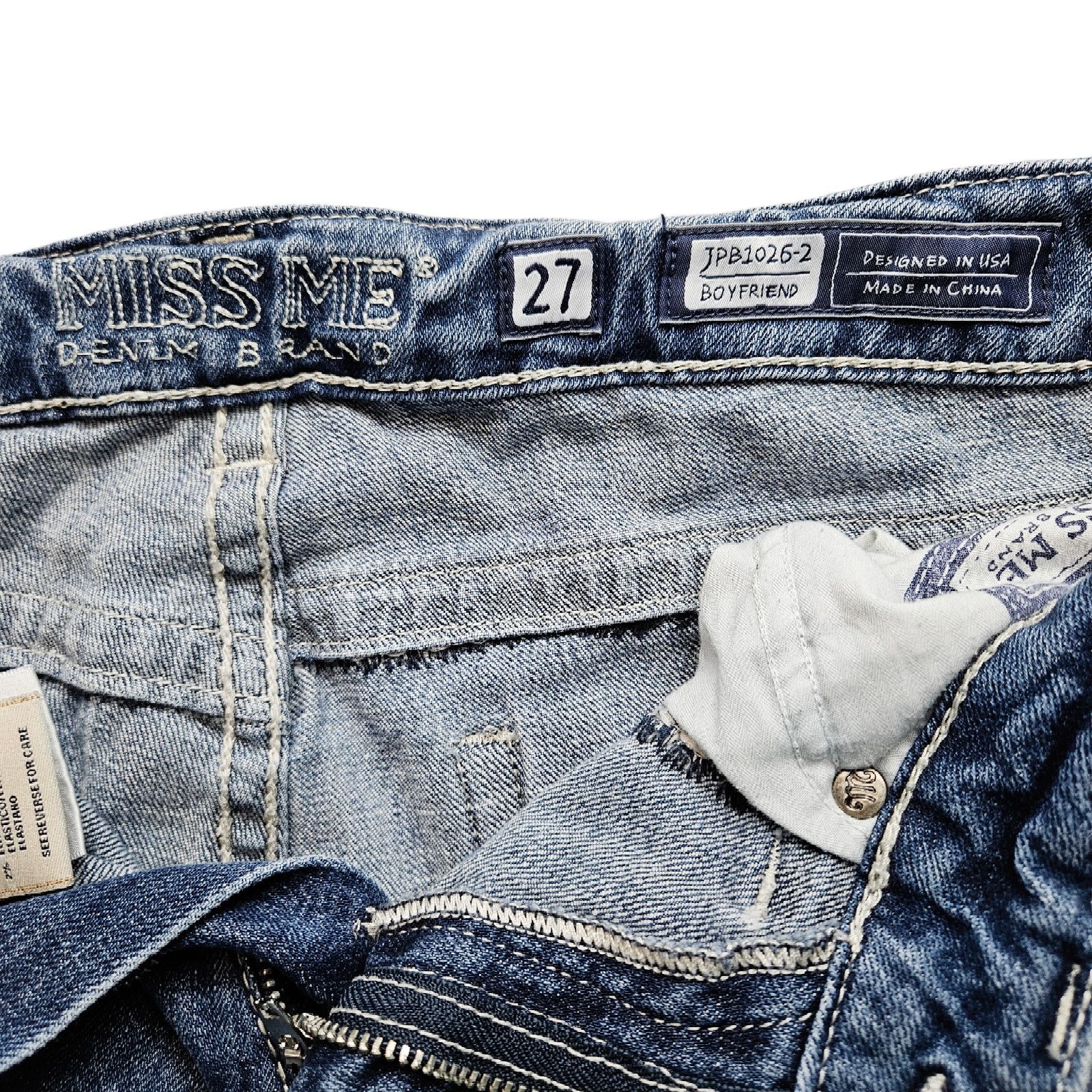 Miss Me Y2K Miss Me Women Junior Boyfriend Crop Jeans Sz. 27x25 Blue Size 27" / US 4 / IT 40 - 6 Thumbnail