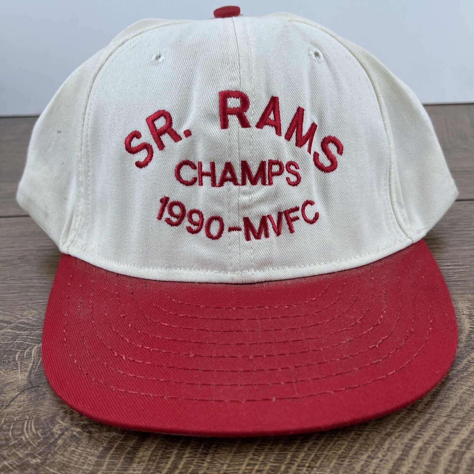 Other SR Rams Champs Hat 1990 MVFC White Hat Adjustable Snapback A Size ONE SIZE - 5 Thumbnail