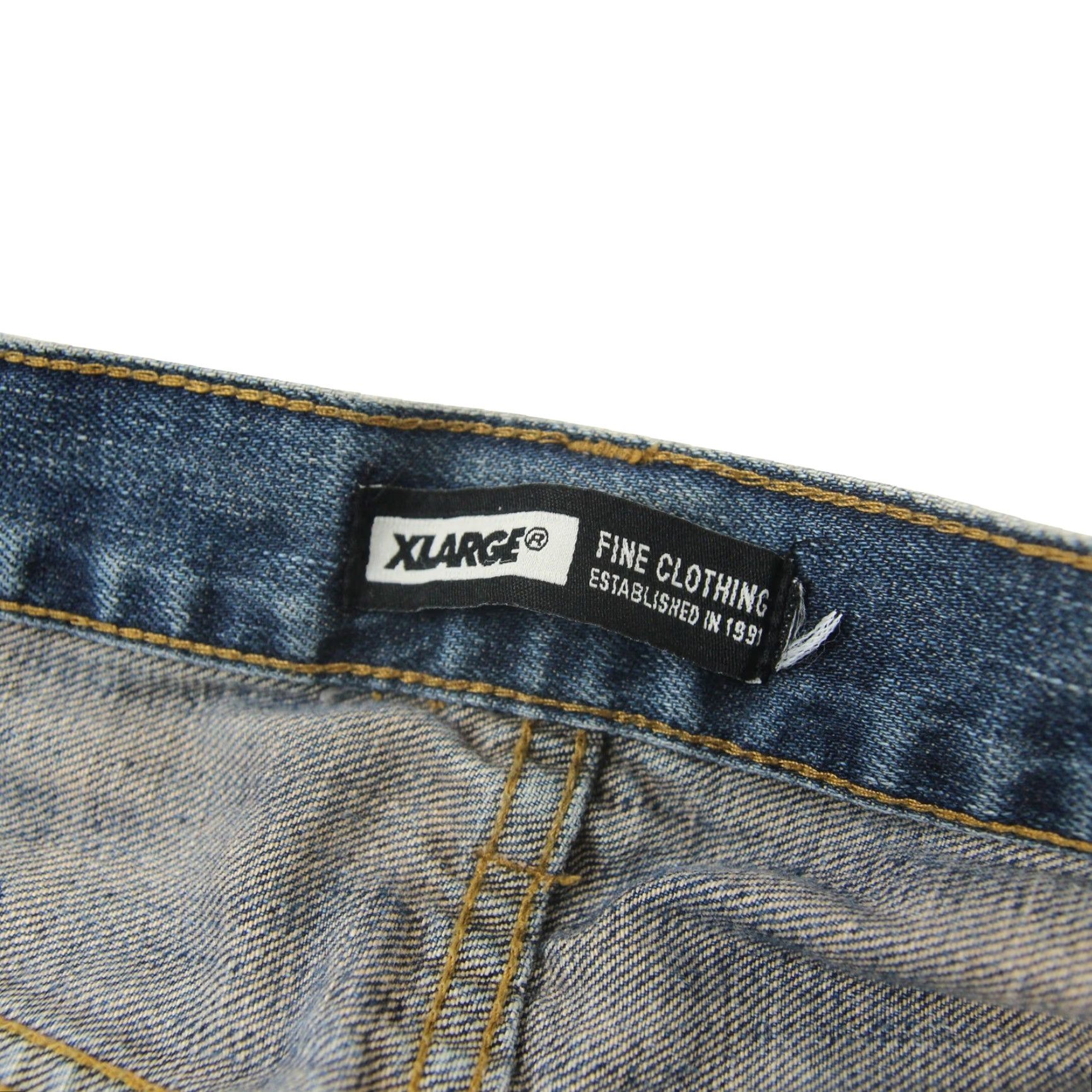 Vintage VINTAGE XLarge Mens Jeans 34x30 Pocket Spellout Blue 90s Streetwear Boys Mens Size US 34 / EU 50 - 6 Thumbnail