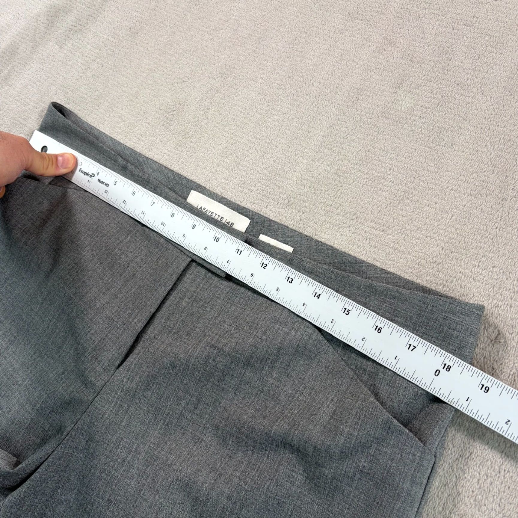 Vintage Lafayette 148 New York Irving Straight Leg Stretch Wool Pants in Nickel Women 12 Gray 36x30 Dress Pants, Formal, Stretch, Regular Fit Size 34" / US 12 / IT 48 - 5 Thumbnail