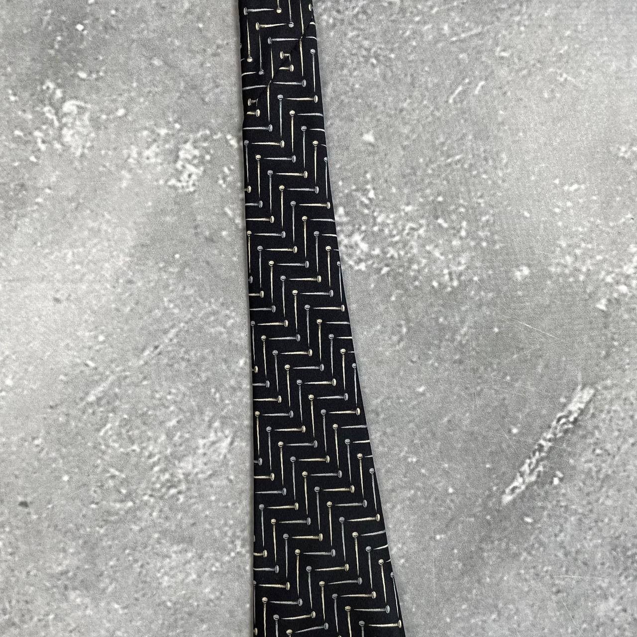 Designer × Gianfranco Ferre × Vintage Vintage Gianfranco Ferre Studio Nails Print Silk Tie Size ONE SIZE - 8 Thumbnail
