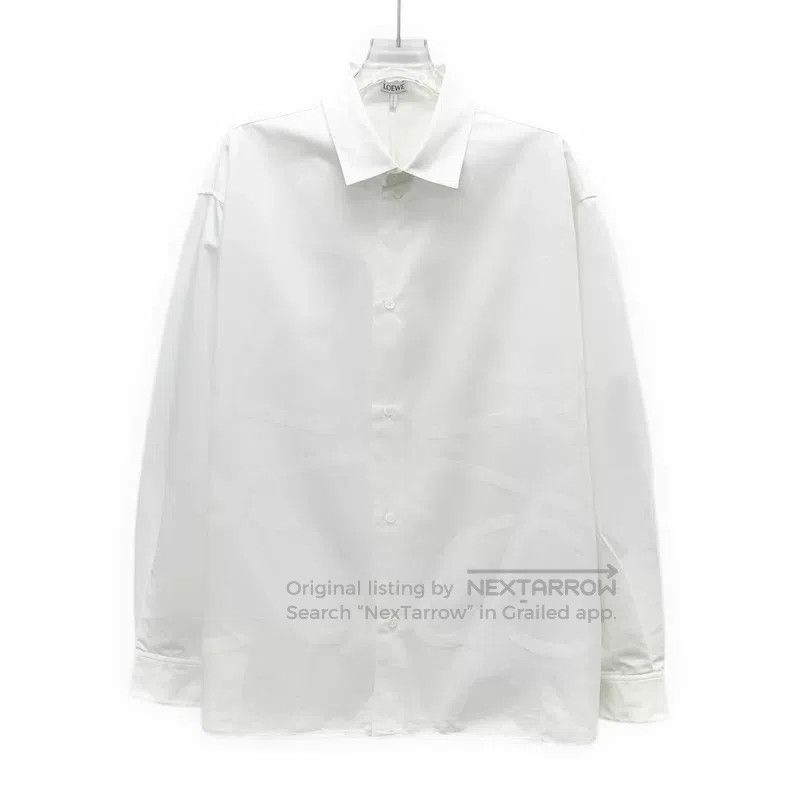 Loewe Loewe White Logo Printed Cotton Collar Long Sleeve Button- Size XS / US 0-2 / IT 36-38 - 1 Thumbnail