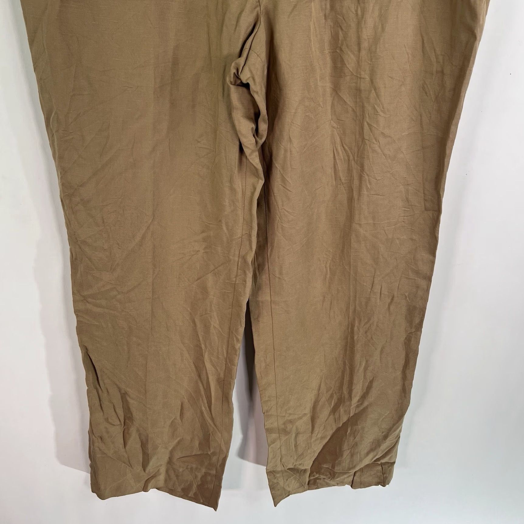 Vintage J. Ferrar Relaxed Linen Blend Pants Mens XL (40-42) Tan Linen Lyocell Flat Front Zip 32in Inseam Straight Leg Dress Pants Mens Size US 40 / EU 56 - 3 Thumbnail