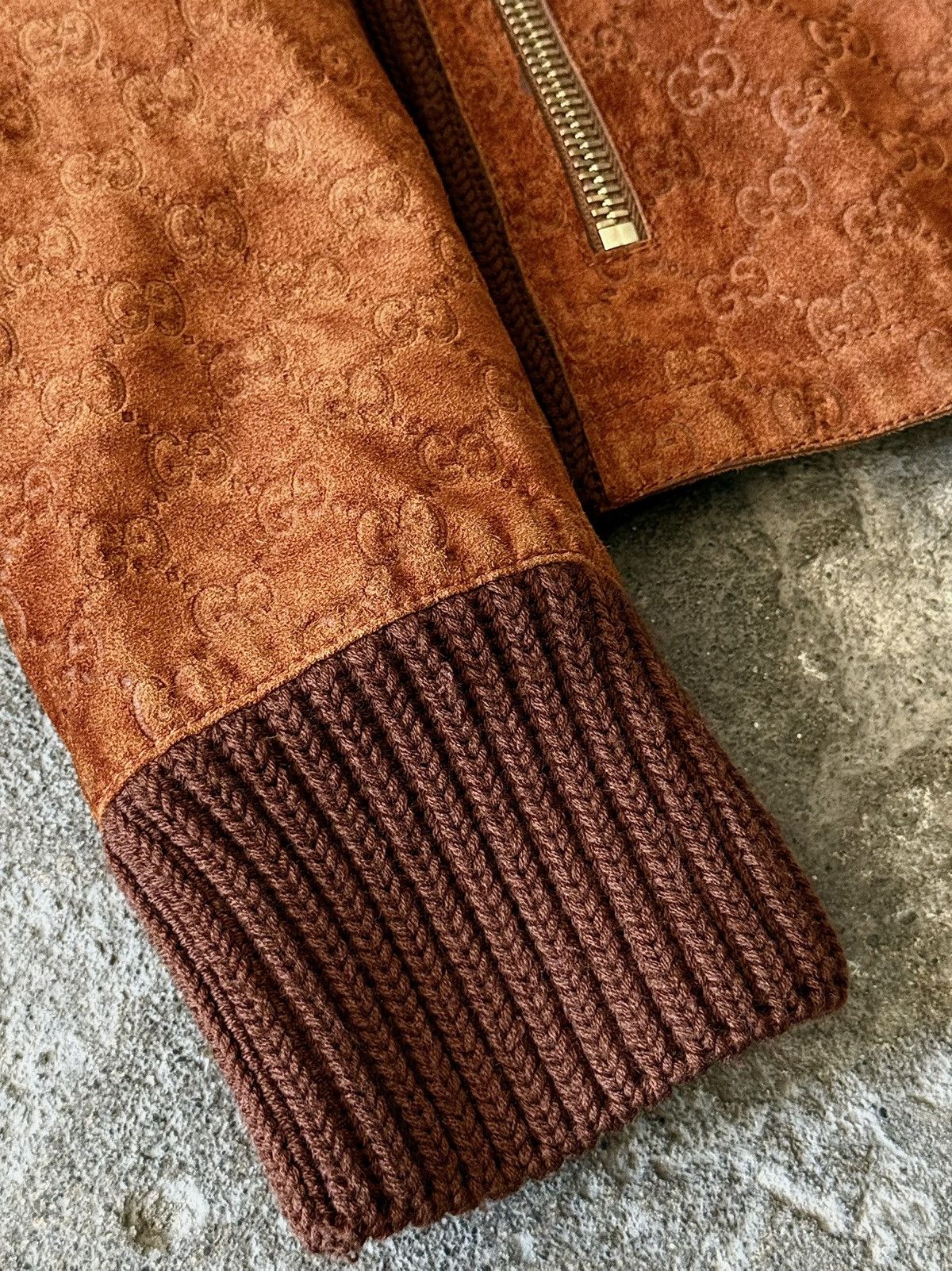 Gucci × Tom Ford Archive Gucci - Tom Ford Suede / Knit - Monogram Jacket Size S / US 4 / IT 40 - 4 Thumbnail