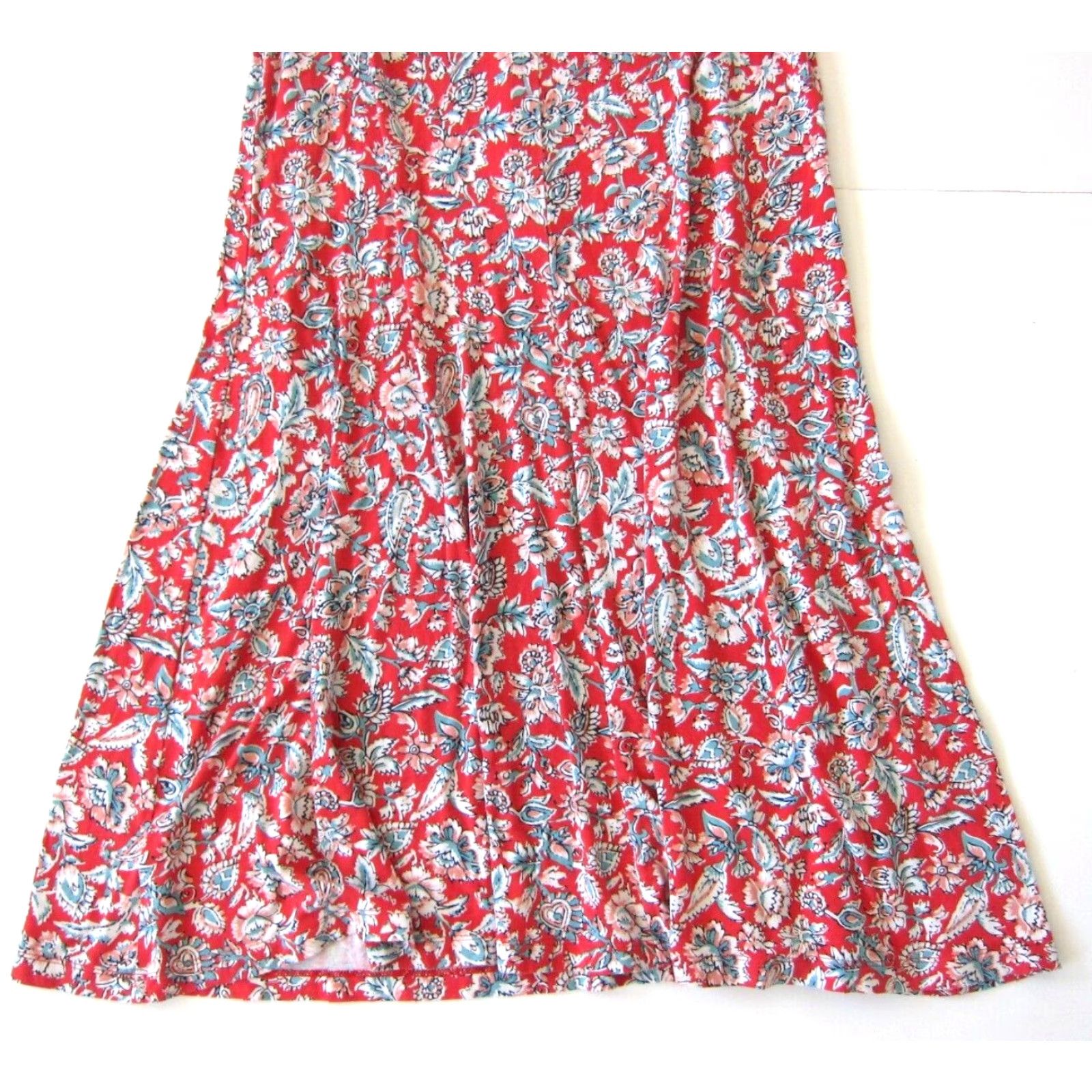 Old Navy VINTAGE Old Navy Red Floral Short Sleeve Shift Tunic A-Line Dress XS Size 26" / US 2 / IT 38 - 7 Thumbnail