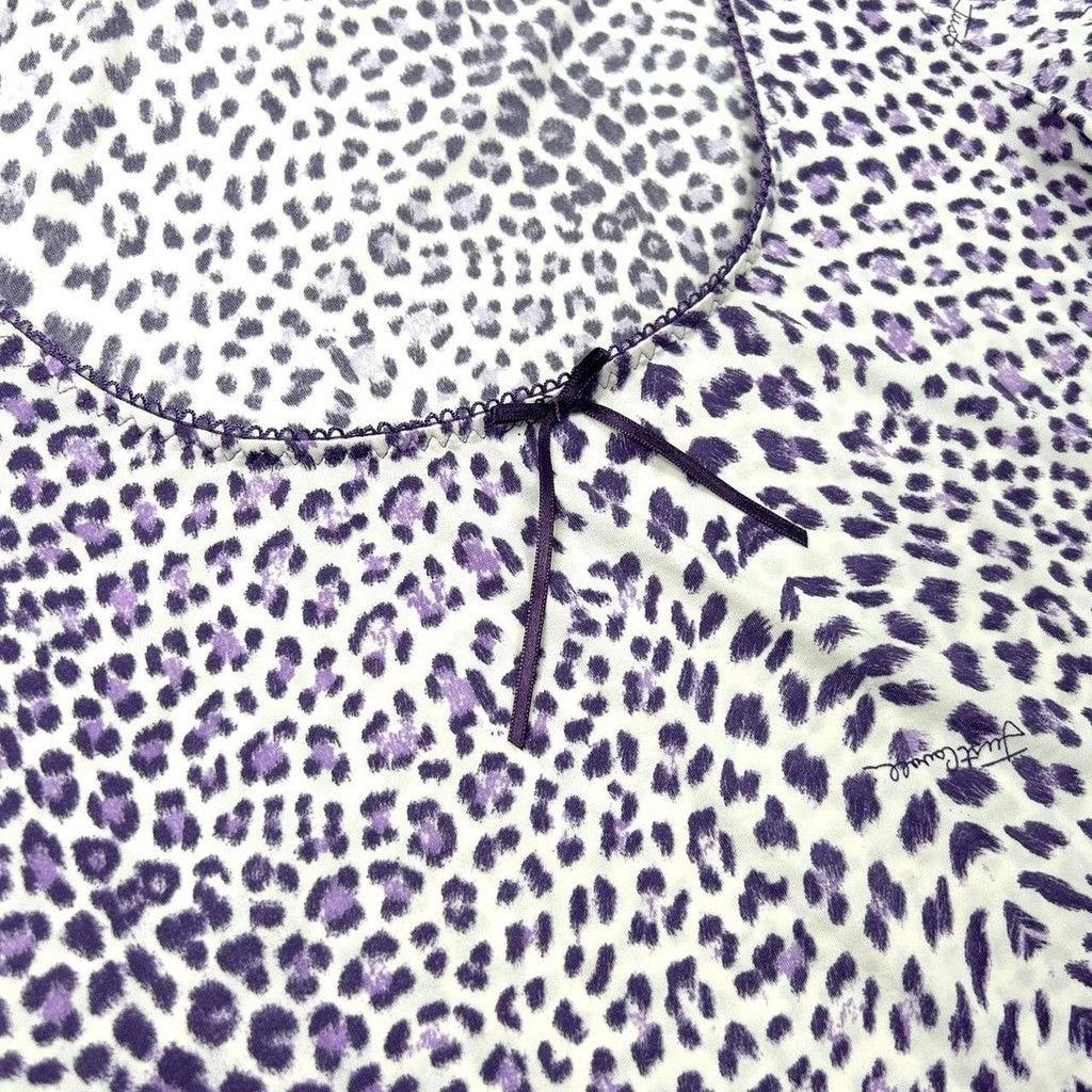Just Cavalli y2k Cavalli white short sleeve top with purple leopard print Size M / US 6-8 / IT 42-44 - 3 Thumbnail
