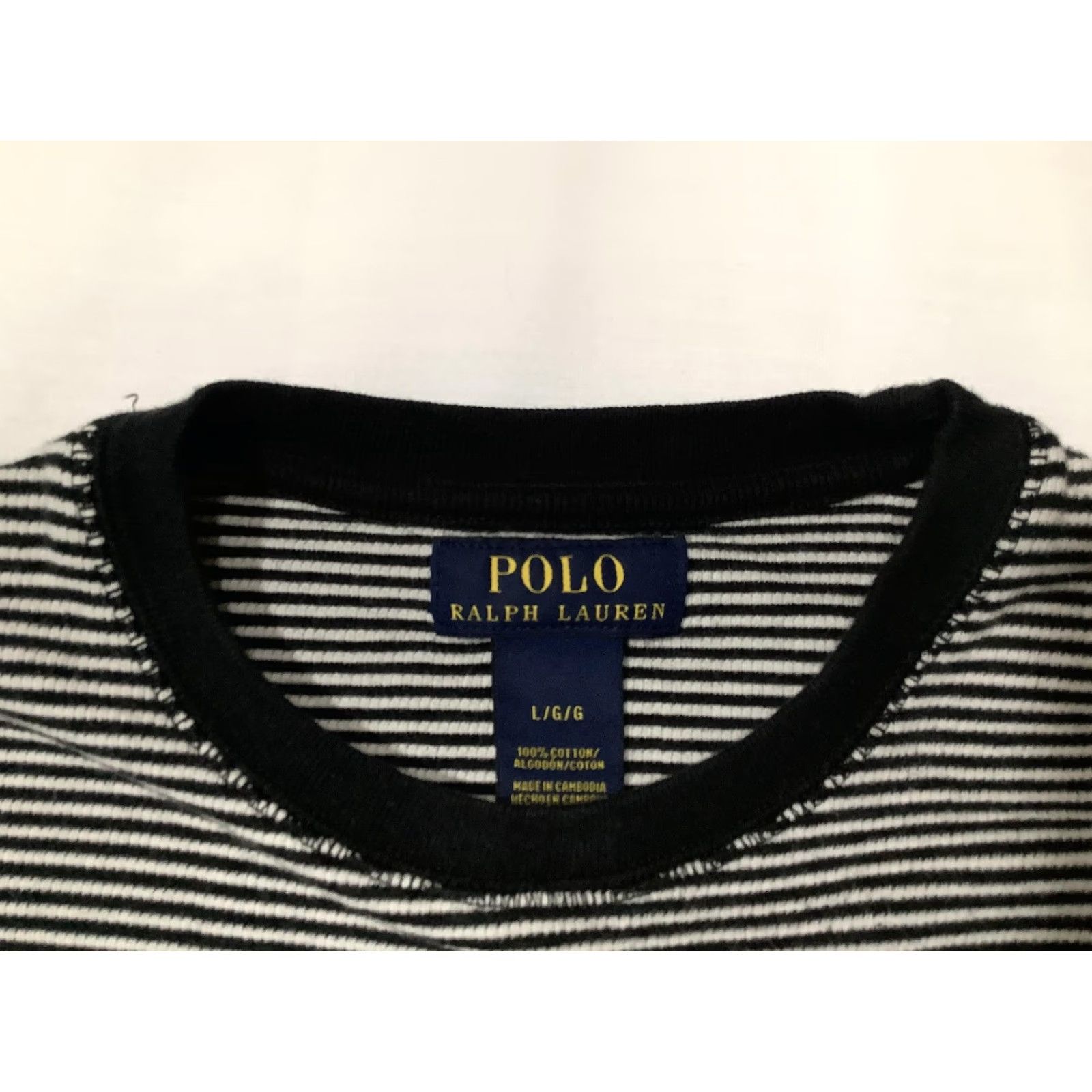 Polo Ralph Lauren Polo Ralph Lauren Shirt Mens Large Black Striped Long Sleeve Cotton Crewneck Size US L / EU 52-54 / 3 - 5 Thumbnail
