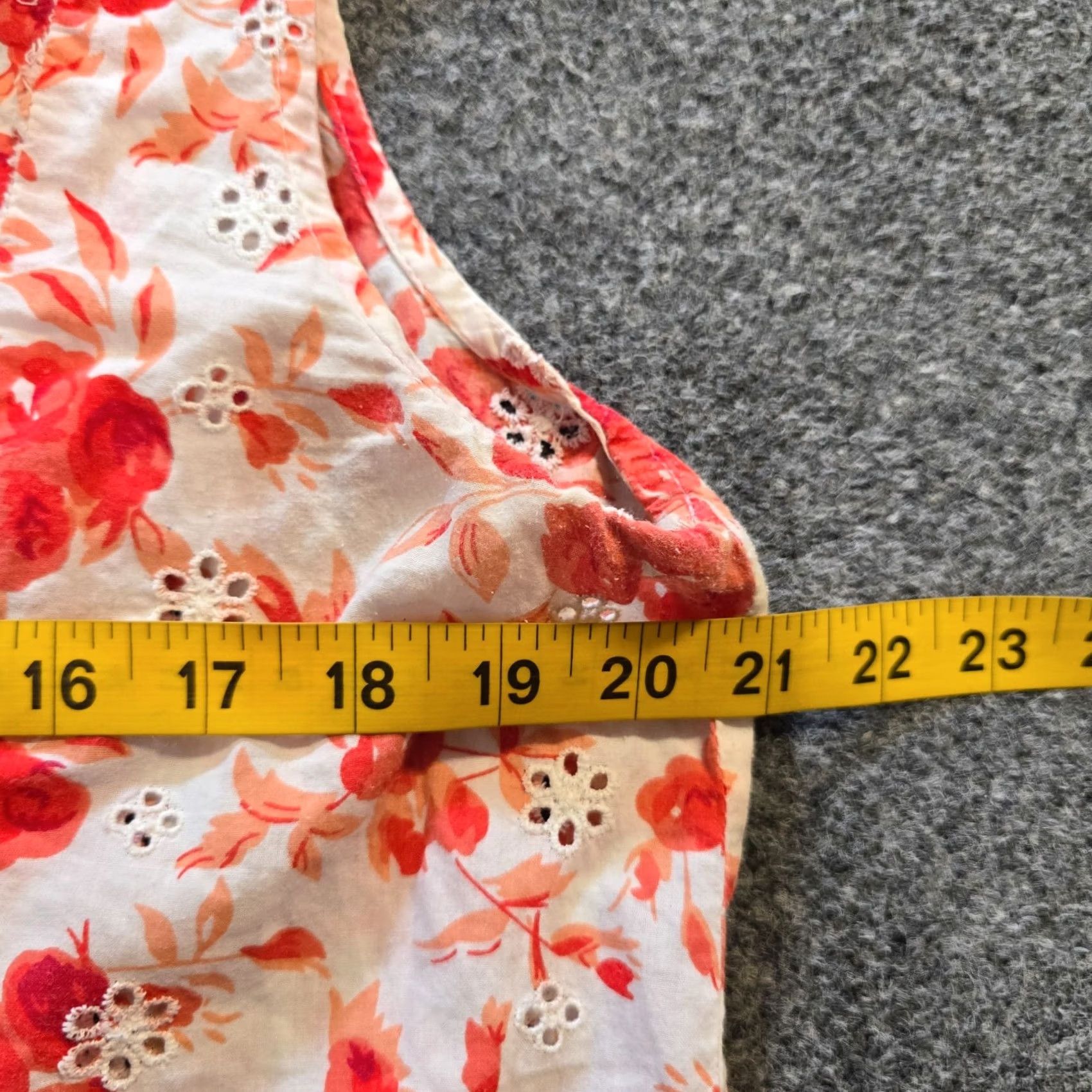 Vintage Jennifer Grace Top Womens XL Orange Floral Eyelet Lace Sleeveless Boho Casual Shirt Blouse Women Bohemian Peasant Summer Spring Regular Size XL / US 12-14 / IT 48-50 - 6 Thumbnail