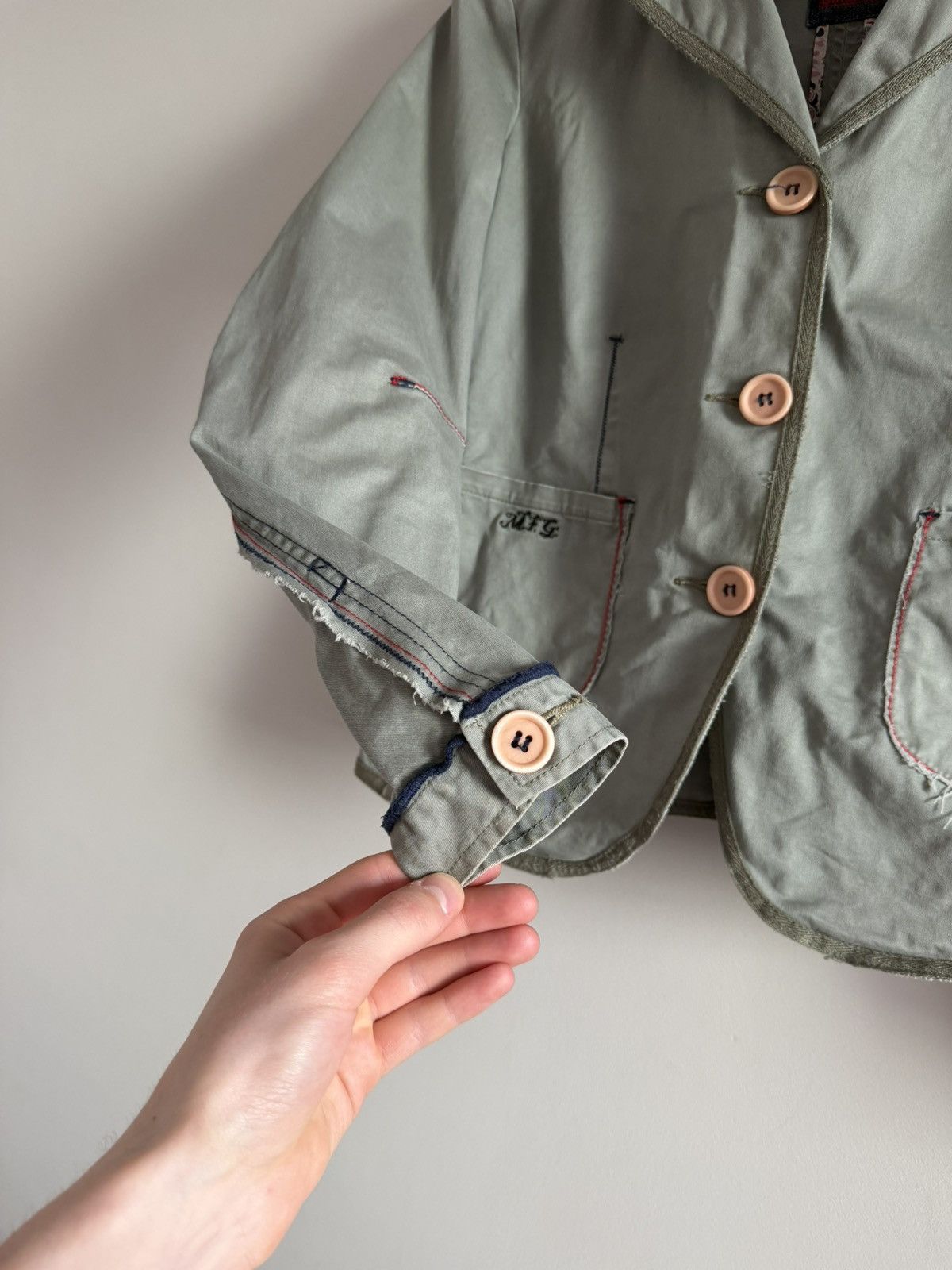 Marithe + Francois Girbaud Marithé François Girbaud Olive Cropped Jacket Size M / US 6-8 / IT 42-44 - 3 Thumbnail